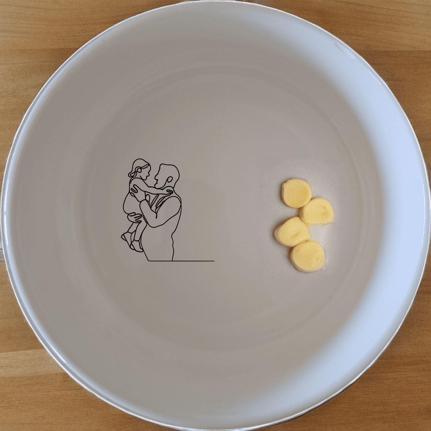 The Sillohette Father Daughter Bowl Set of 4 - Range 3 is a beautifully designed set of four white ceramic bowls, each featuring a unique laser-etched silhouette of a father and daughter. Perfect for everyday use or special occasions, these bowls add a touch of warmth and elegance to your dining table.