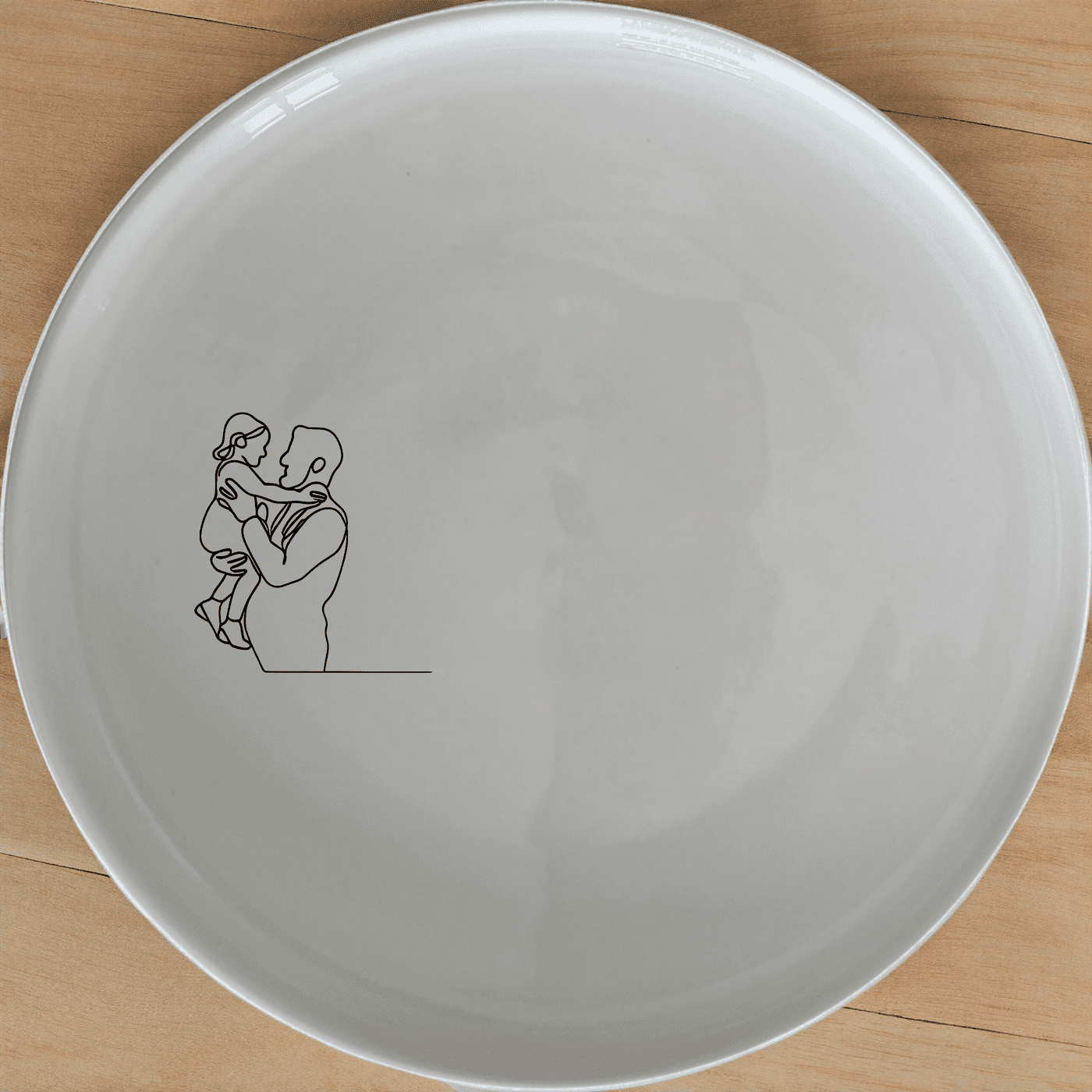 The Sillohette Father Daughter Side Plate Set of 4 - Range 3 is a beautifully designed set of ceramic plates featuring a touching silhouette of a father and daughter, perfect for everyday use or special occasions.