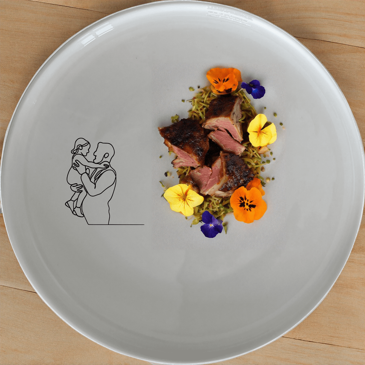 The Sillohette Father Daughter Side Plate Set of 4 - Range 3 is a beautifully designed set of ceramic plates featuring a touching silhouette of a father and daughter, perfect for everyday use or special occasions.