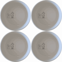 Discover the Silhouette Fat Curvey Cat Bowl Set of 4 - Range 2, a charming addition to your kitchen collection.