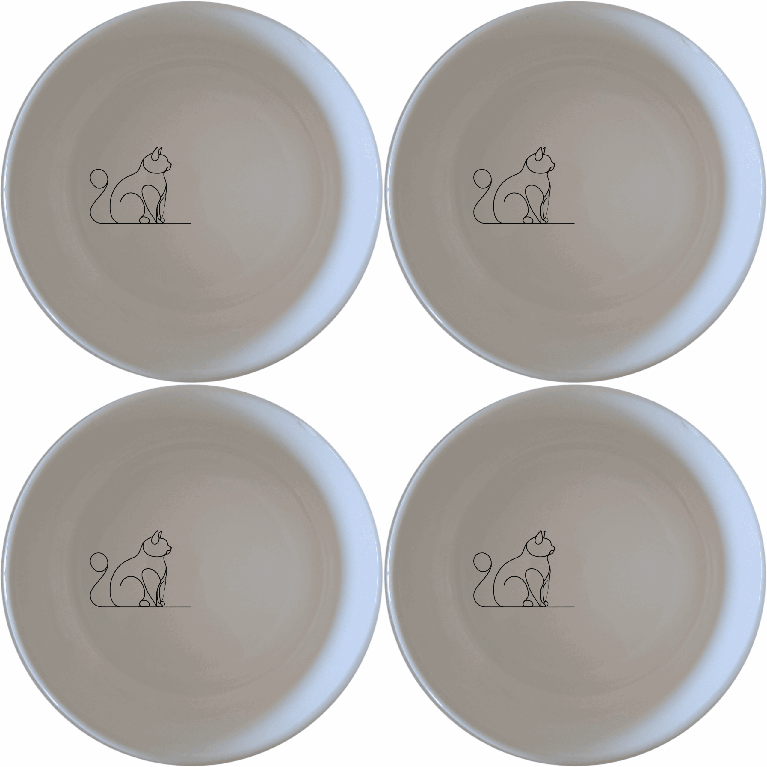 Discover the Silhouette Fat Curvey Cat Bowl Set of 4 - Range 2, a charming addition to your kitchen collection.