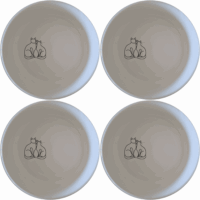 The Sillouhette Fat Curvey Cats Bowl Set of 4 - Range 3 is a charming and stylish addition to any kitchen, perfect for cat lovers.