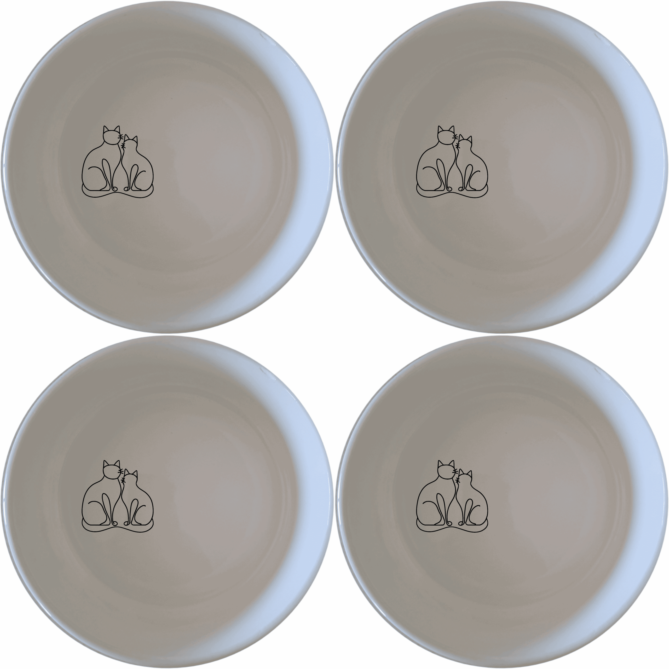 The Sillouhette Fat Curvey Cats Bowl Set of 4 - Range 3 is a charming and stylish addition to any kitchen, perfect for cat lovers.