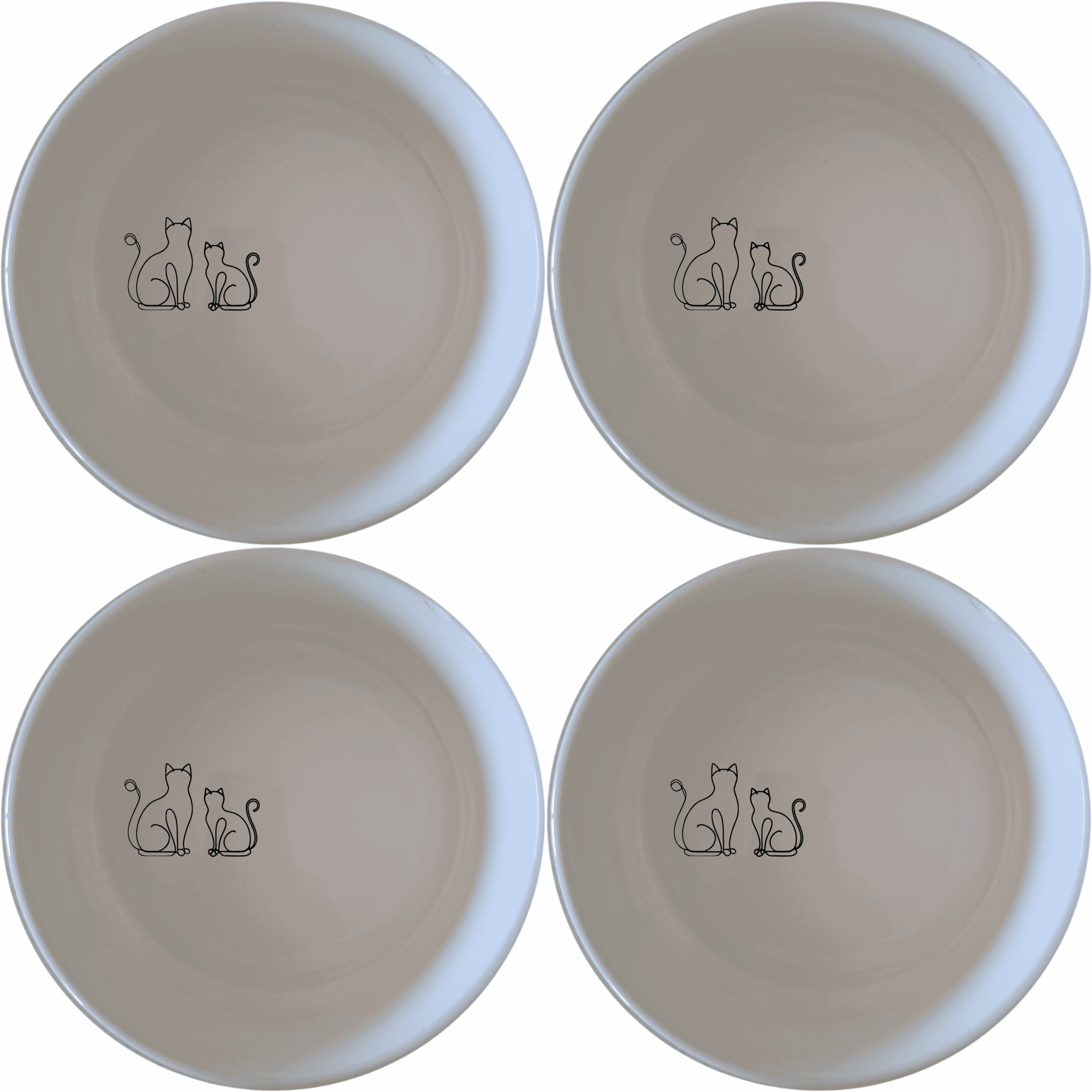 The Sillouhette Fat Curvey Cats Bowl Set of 4 - Range 4 is a charming and stylish addition to any kitchen, featuring elegant cat silhouettes.