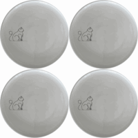 Silhouette Fat Curvey Cats Dinner Plate Set of 4 - Range 2 is a stylish and modern dinner plate set featuring elegant cat silhouettes.