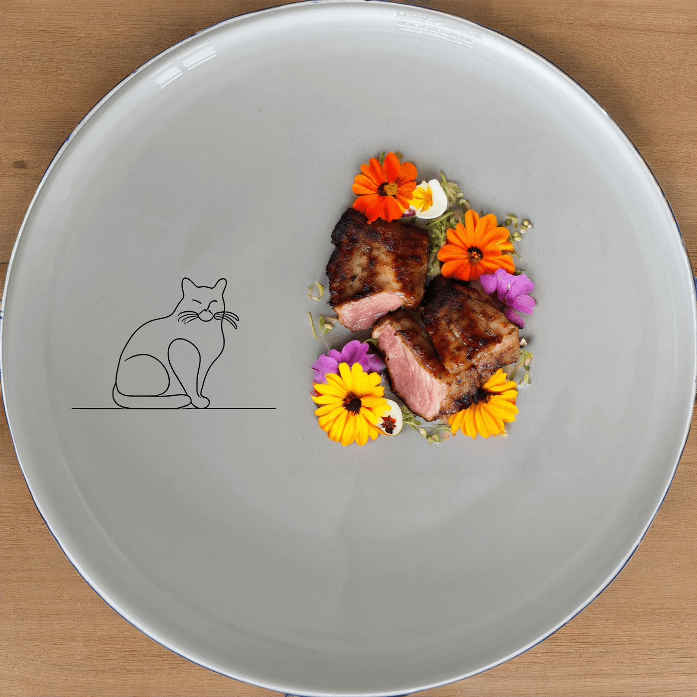 The Silhouette Fat Curvey Cats Dinner Plate Set of 4 - Range 1 features a charming, minimalist design perfect for modern homes.