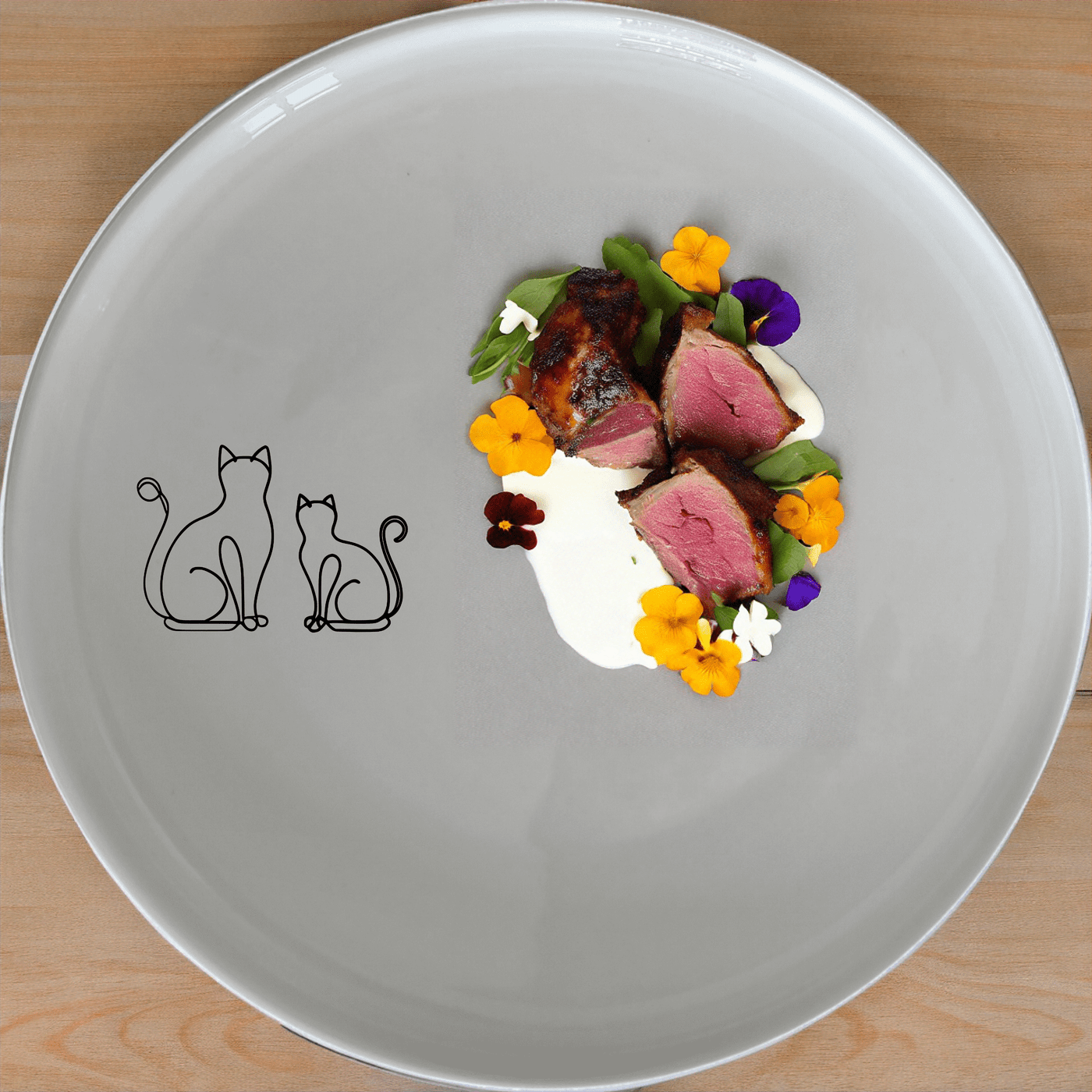 The Silhouette Fat Curvey Cats Dinner Plate Set of 4 - Range 4 features charming cat silhouettes in a sleek, modern design, perfect for everyday use or special occasions.
