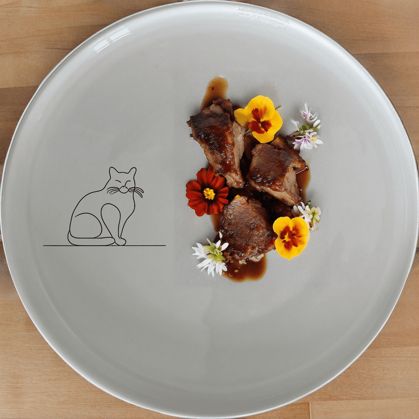 The Silhouette Fat Curvey Cats Side Plate Set of 4 - Range 1 is a charming and stylish addition to any dining table. These elegant ceramic plates feature a unique and playful design that will add a touch of whimsy to your meals.