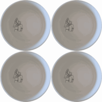 The Gay Dads and Child Bowl Set of 4 - Range 1 features a unique design that celebrates modern family structures with elegant simplicity.