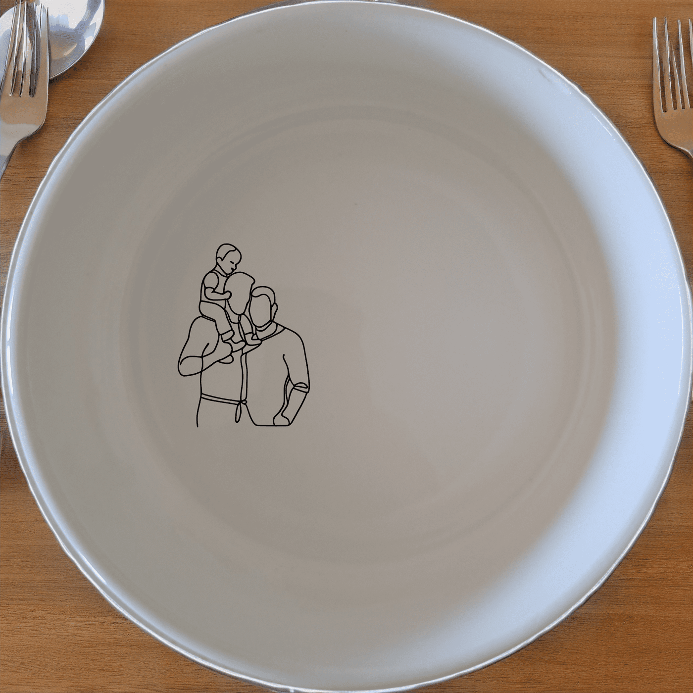 The Gay Dads and Child Bowl Set of 4 - Range 1 features a unique design that celebrates modern family structures with elegant simplicity.