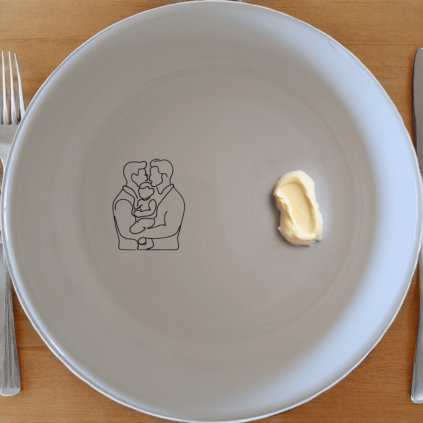 The Gay Dads Child Bowl Set of 4 - Range 2 is a charming and modern addition to any kitchen, featuring a unique design that celebrates family love and inclusivity.