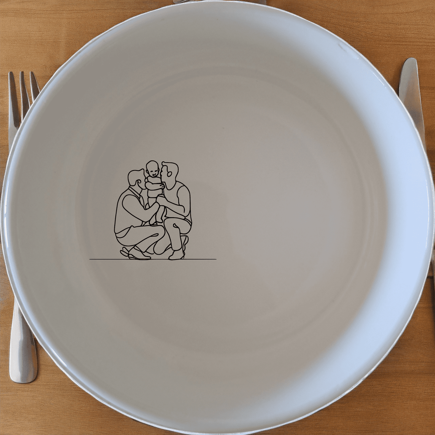 The Gay Dads and Child Bowl Set of 4 - Range 3 offers a unique and heartwarming design perfect for any kitchen. Crafted from premium ceramic, these bowls are both functional and stylish, making them ideal for everyday use or special occasions.