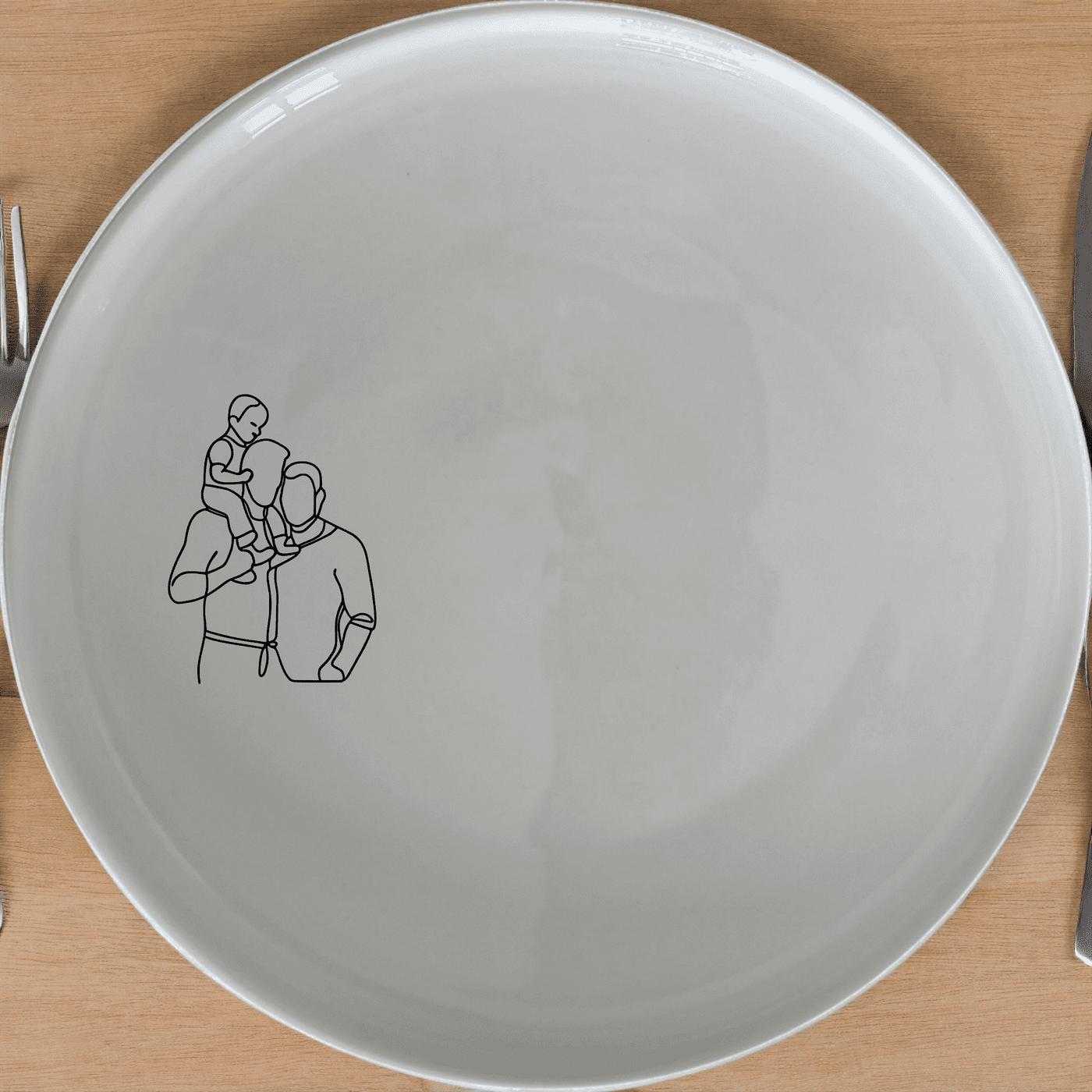 The Gay Dads Child Side Plate Set of 4 - Range 1 features a charming design perfect for everyday use and special occasions.