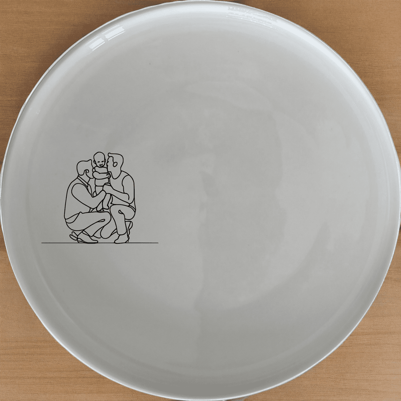 The Gay Dads Child Side Plate Set of 4 - Range 3 features a modern, minimalist design perfect for everyday use and special occasions.