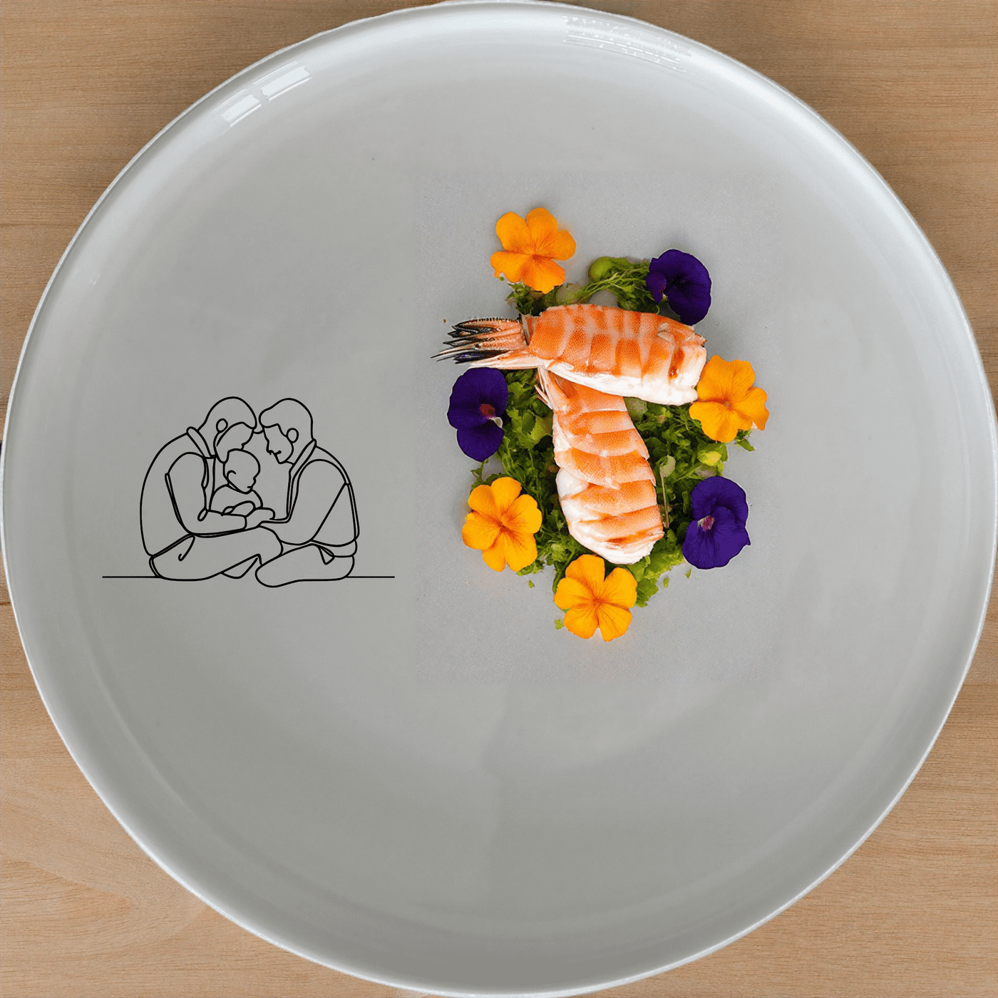 The Gay Dads Child Side Plate Set of 4 - Range 4 is a beautifully designed set of ceramic plates perfect for any dining occasion.