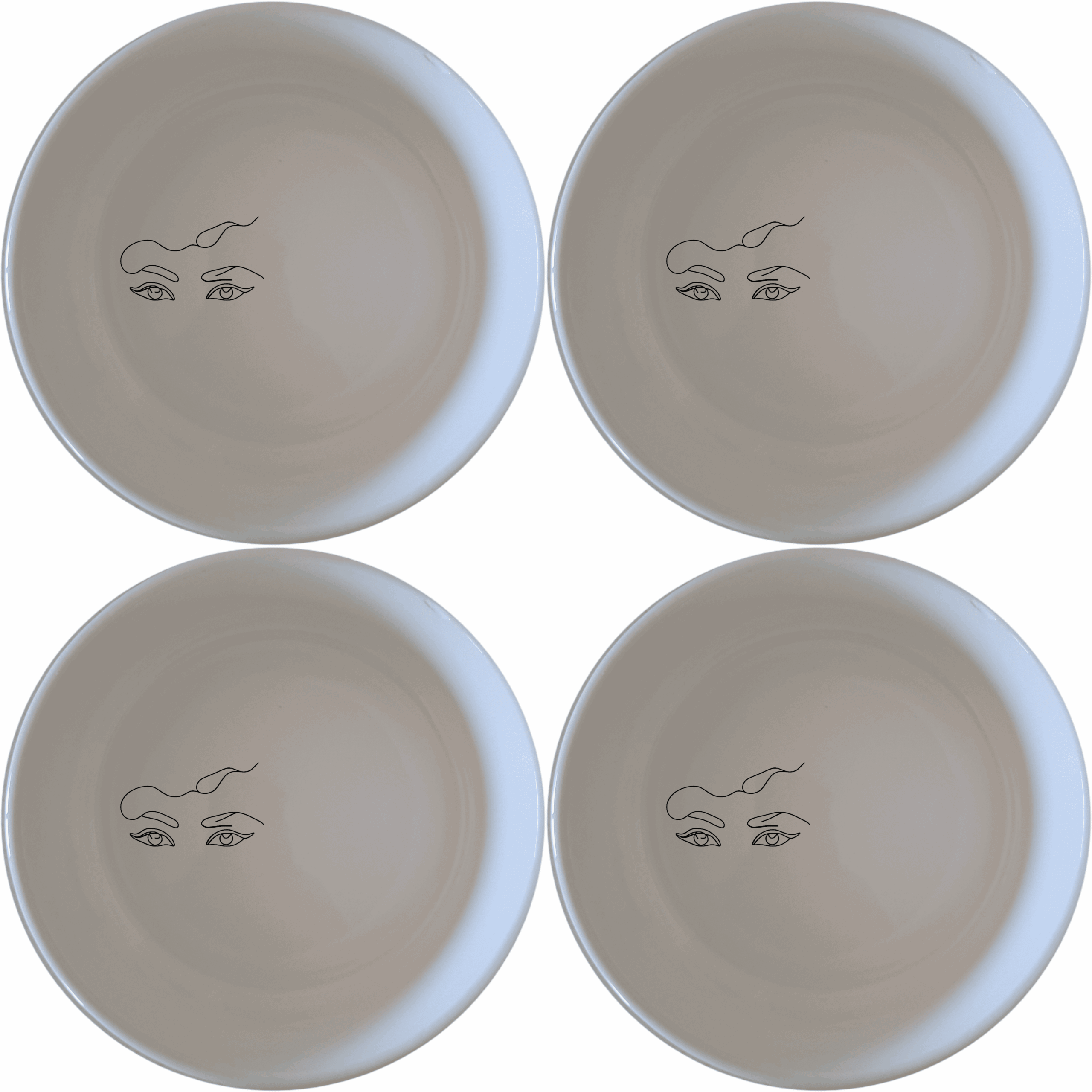 Smokey Glaring Womens Eyes Bowl Set of 4 - Range 2 is a stylish and modern addition to your kitchen collection, perfect for everyday use or special occasions.