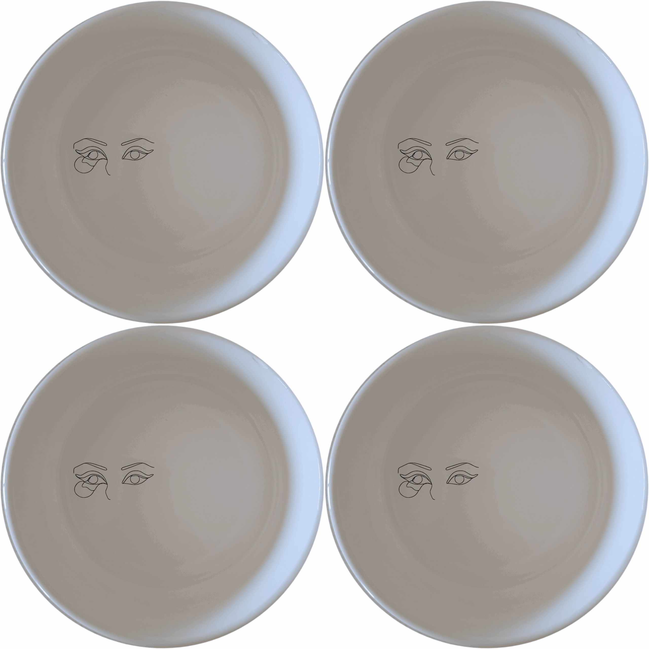 Smokey Glaring Womens Eyes Bowl Set of 4 - Range 3 is a unique and stylish addition to any kitchen, perfect for those who appreciate artistic and functional dinnerware.