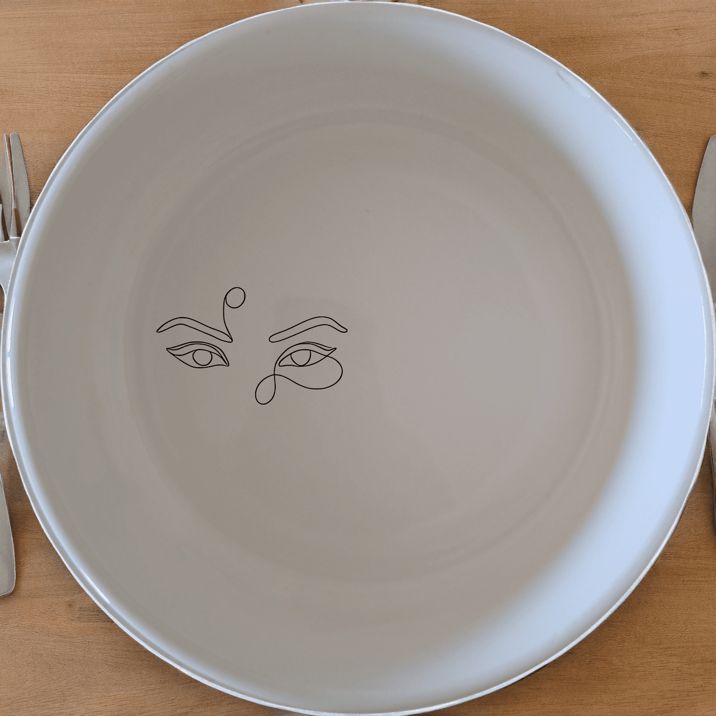 The Smokey Glaring Womens Eyes Bowl Set of 4 - Range 1 features a striking design with smokey, glaring women's eyes, perfect for adding a bold artistic touch to your dining experience.