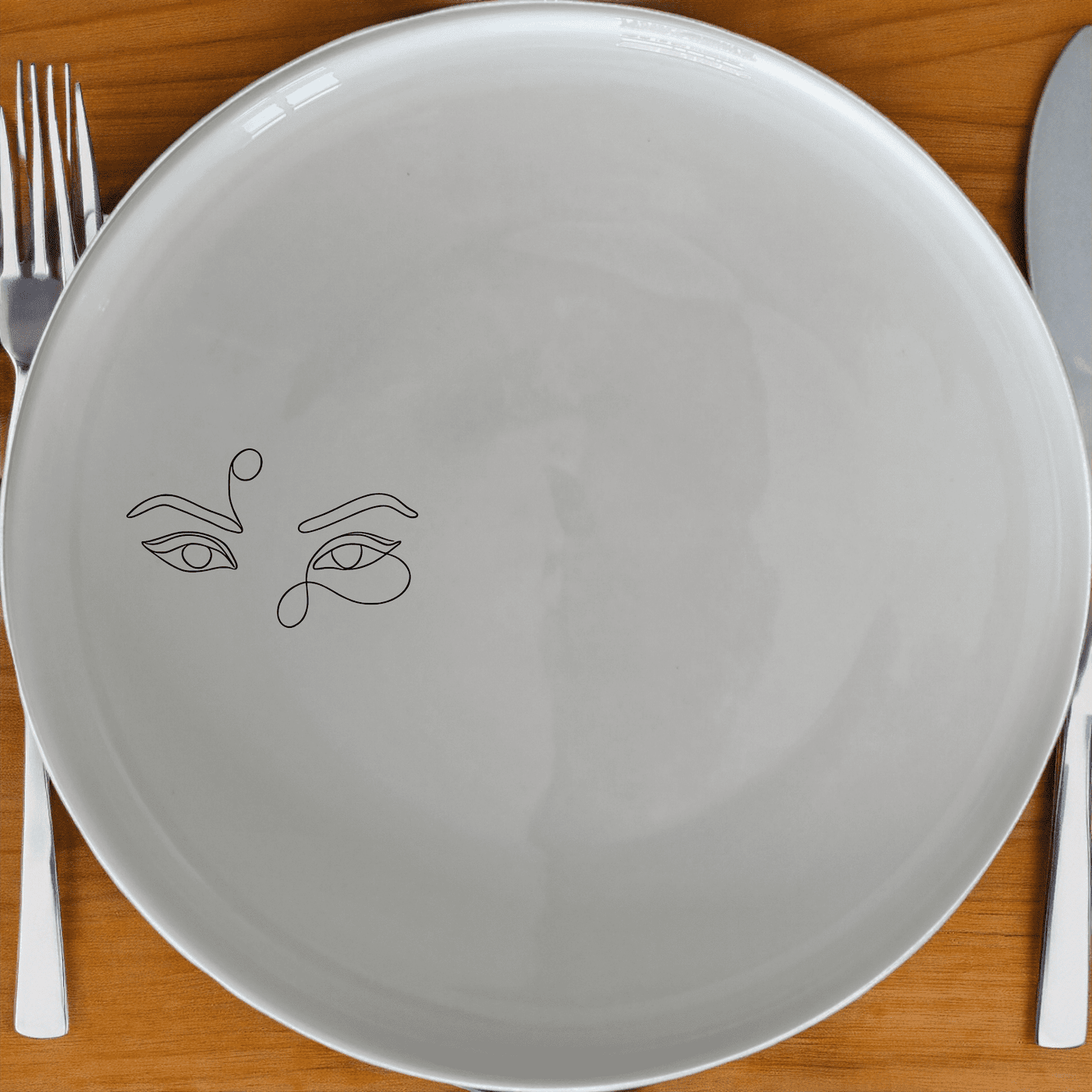 Smokey Glaring Womens Eyes Dinner Plate Set of 4 - Range 1 is a stylish and modern dinner plate set featuring an abstract design of smokey glaring women's eyes.