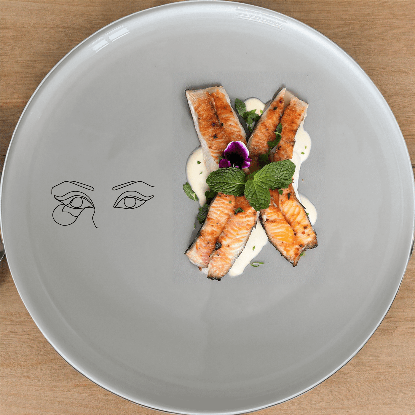 Smokey Glaring Womens Eyes Dinner Plate Set of 4 - Range 3 adds a bold artistic touch to your dining table with striking eye designs.