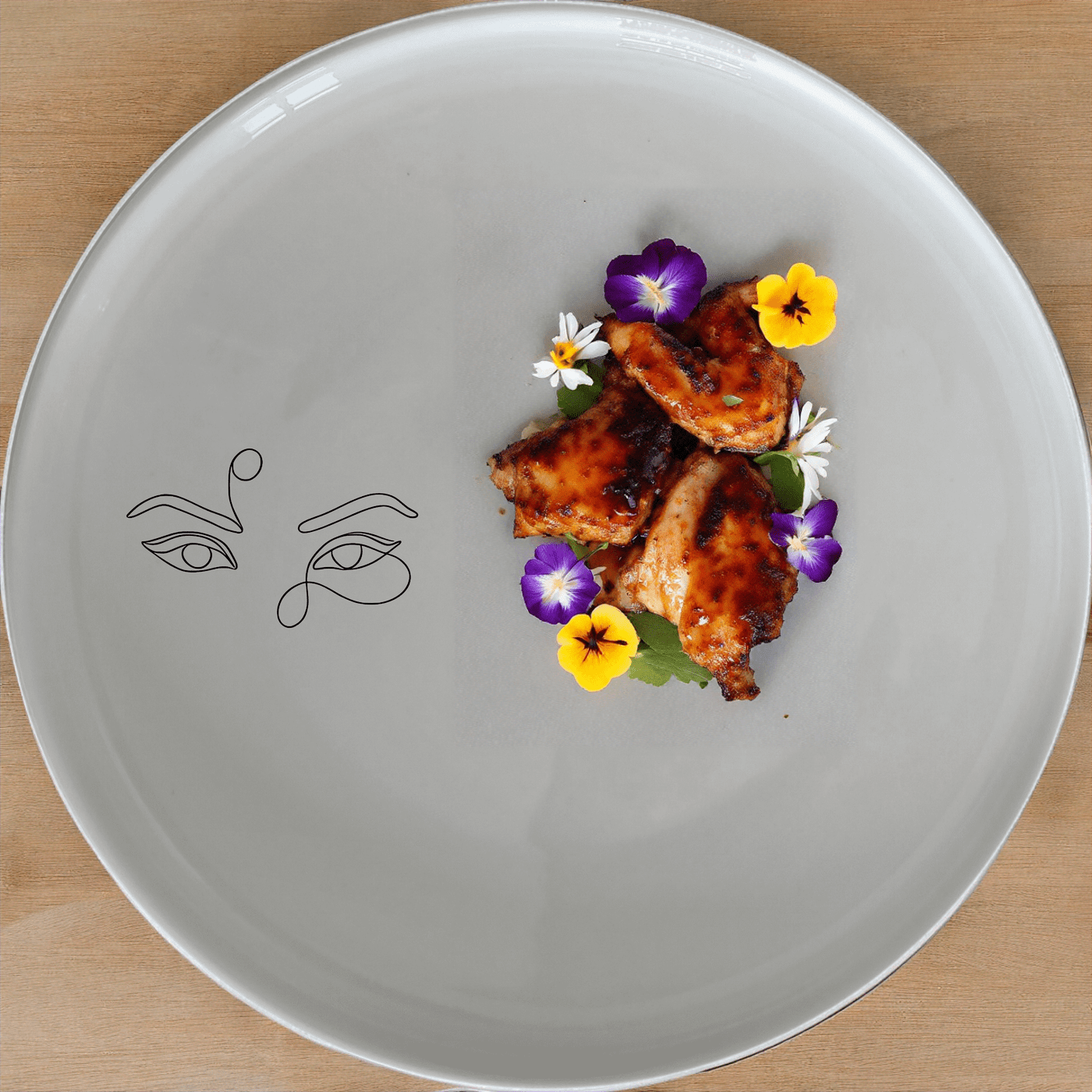 Smokey Glaring Womens Eyes Side Plate Set of 4 - Range 1 offers a unique and artistic design perfect for any modern kitchen. Crafted from durable ceramic, these plates are both dishwasher and microwave safe, making them ideal for everyday use.