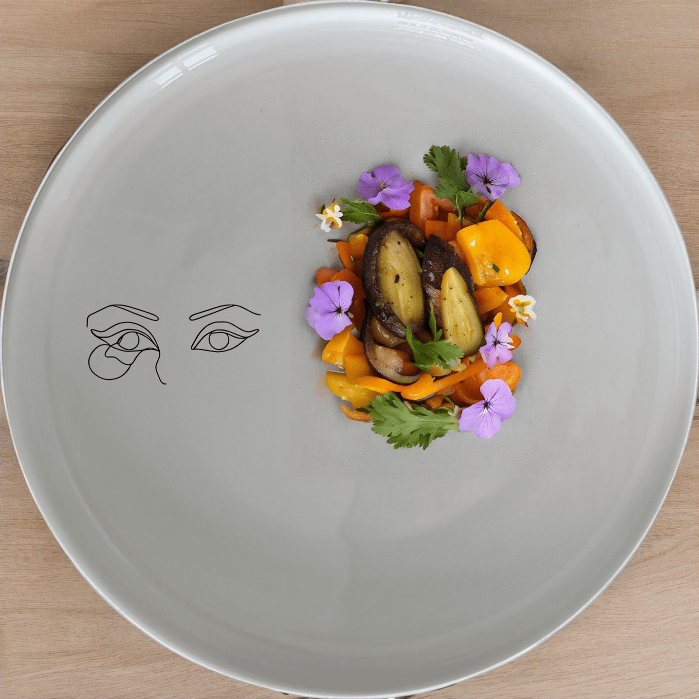 Smokey Glaring Womens Eyes Side Plate Set of 4 - Range 3 is a captivating and artistic addition to any dining table, perfect for those who appreciate unique and expressive designs.