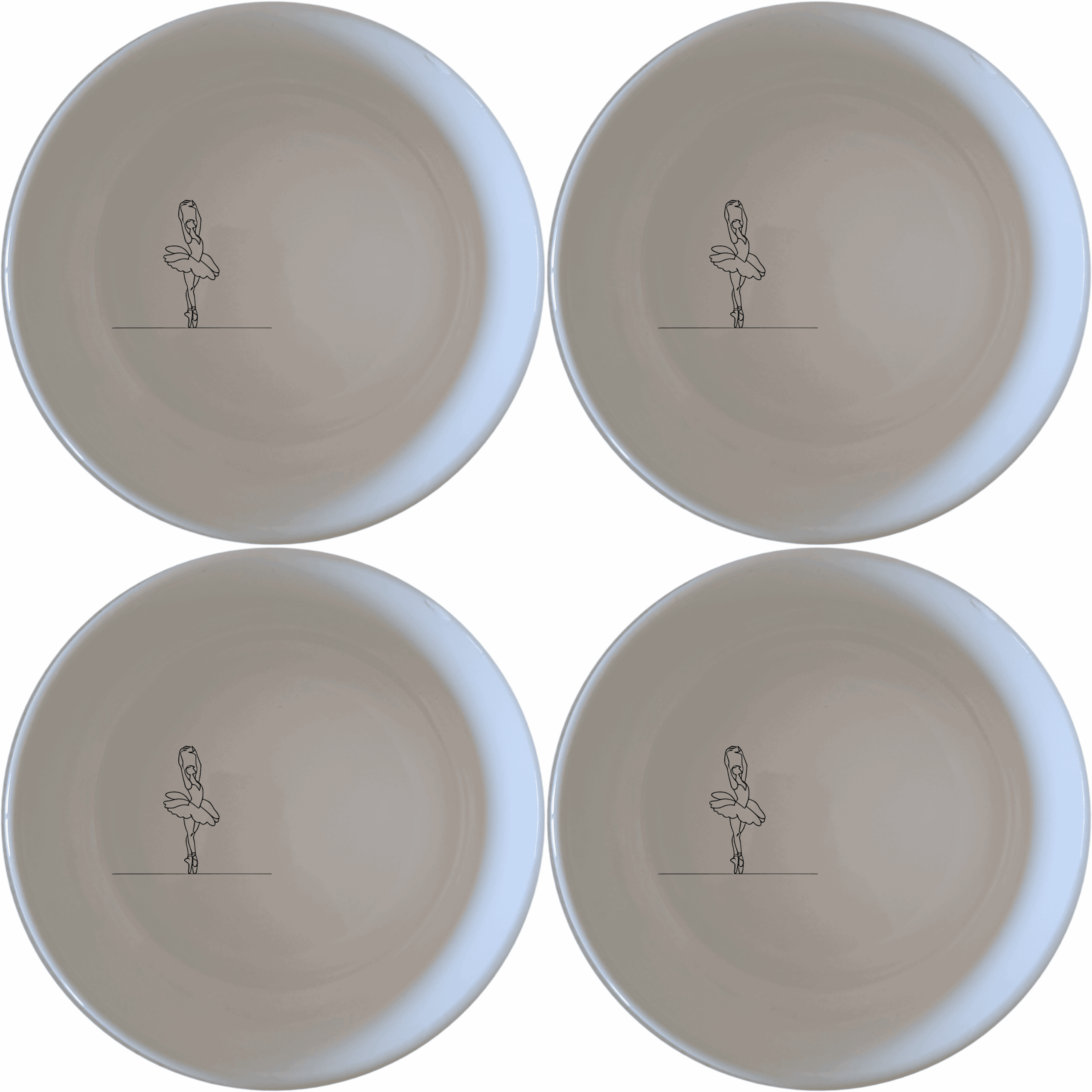 Swan Morphing Ballet Dancer Bowl Set of 4 - Range 2 adds artistic flair to your table setting with elegant swan and dancer designs.