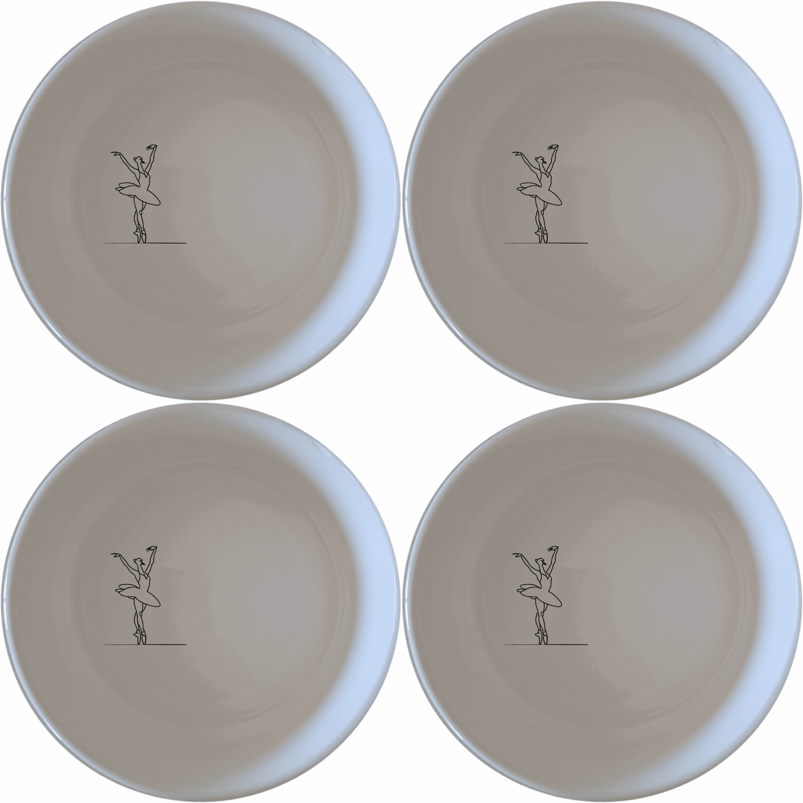 Swan Morphing Ballet Dancer Bowl Set of 4 - Range 4 is a beautiful and unique set of four white ceramic bowls.