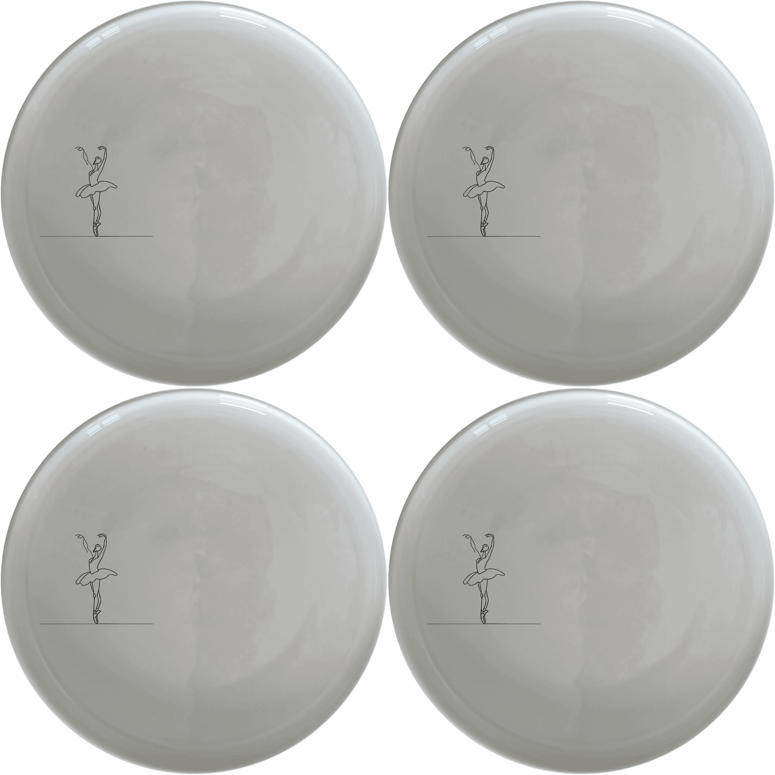 Swan Ballet Dancer Dinner Plate Set of 4 - Range 3 offers a timeless and artistic design perfect for any dining table.