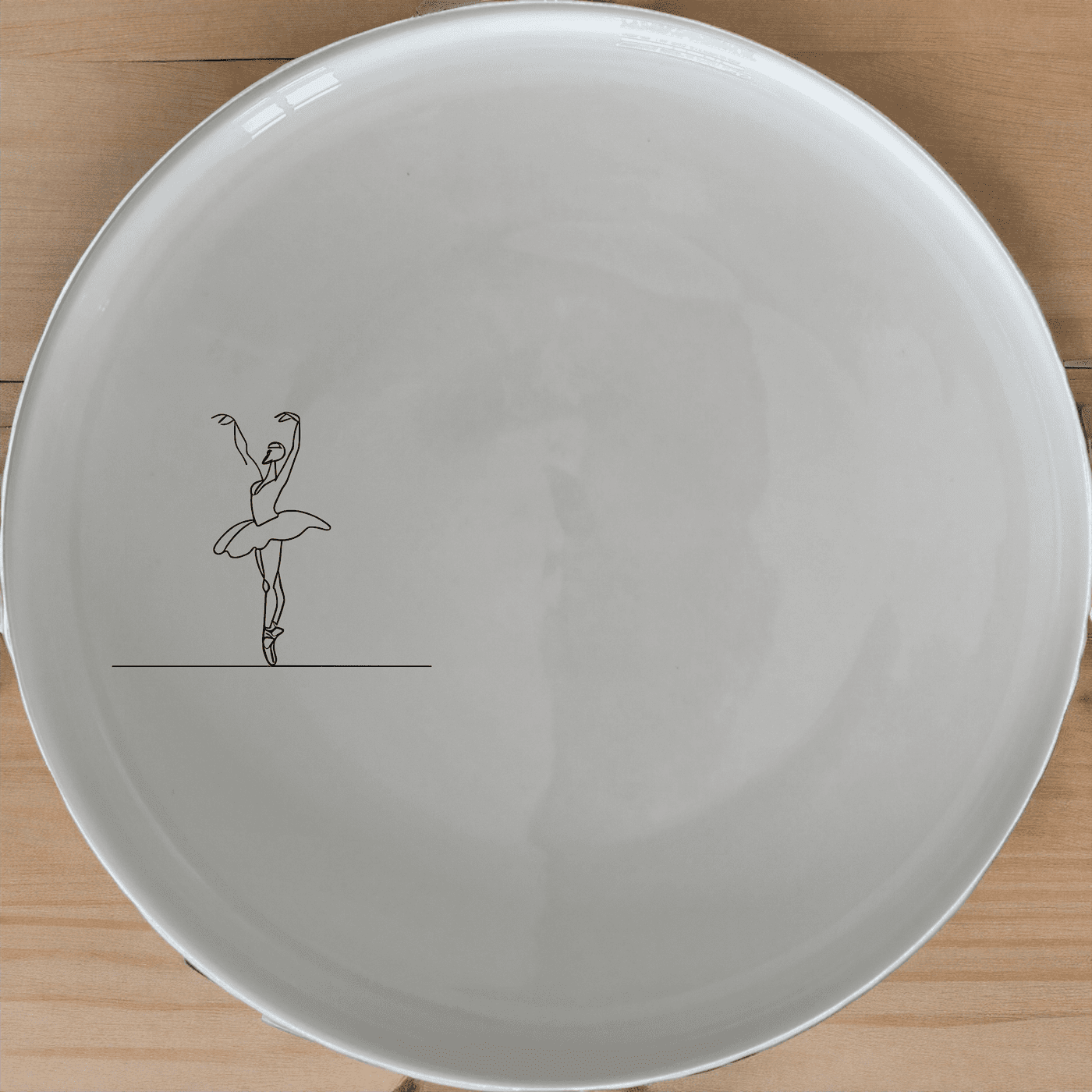 Swan Ballet Dancer Side Plate Set of 4 - Range 3 is a stunning set of four white ceramic plates featuring an elegant swan morphing into a ballet dancer design.
