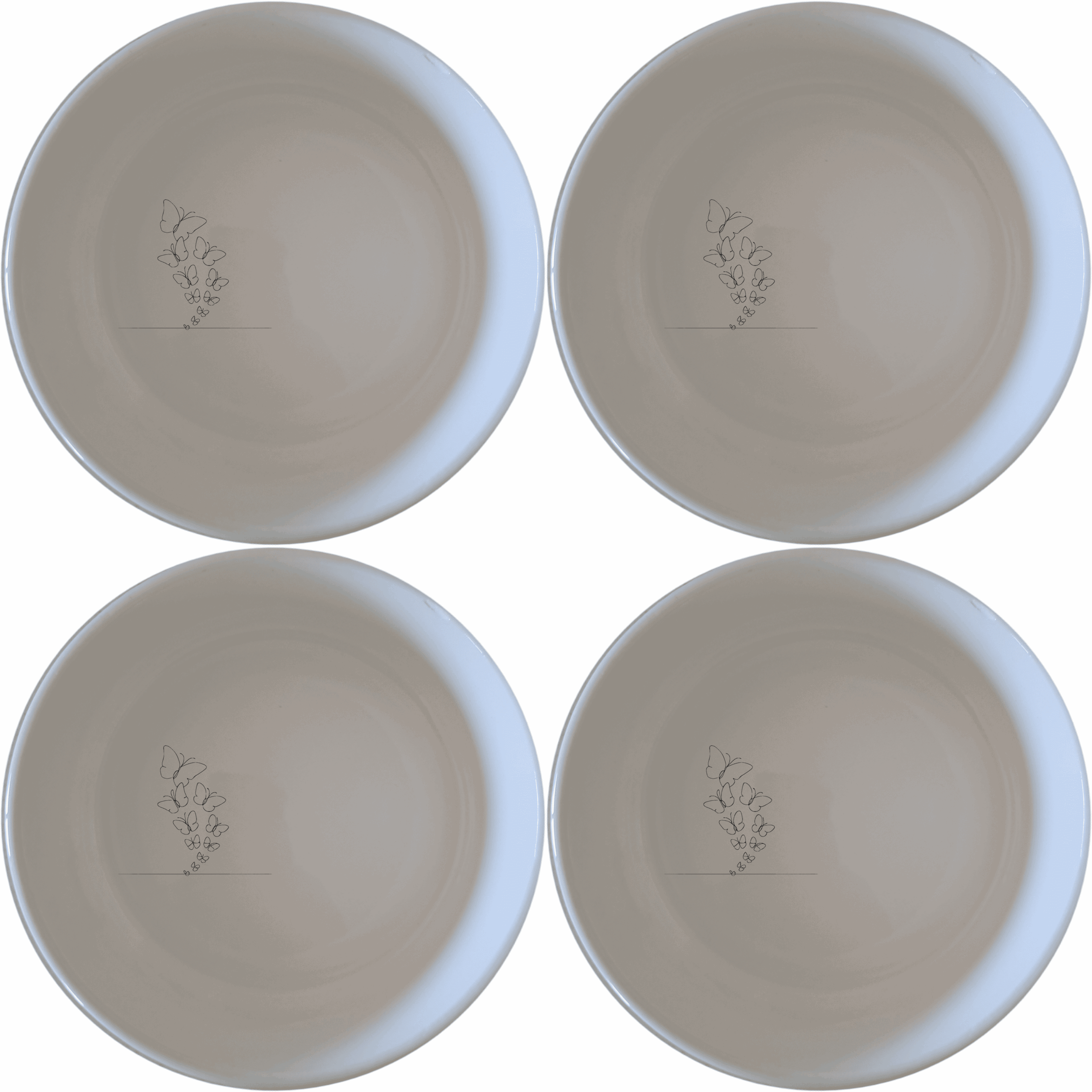 The Swarm Delicate Butterflies Bowl Set of 4 - Range 2 is a beautifully designed set of four ceramic bowls, each featuring an intricate laser-etched butterfly design. Perfect for everyday use or special occasions, these bowls add a touch of elegance to your dining experience.
