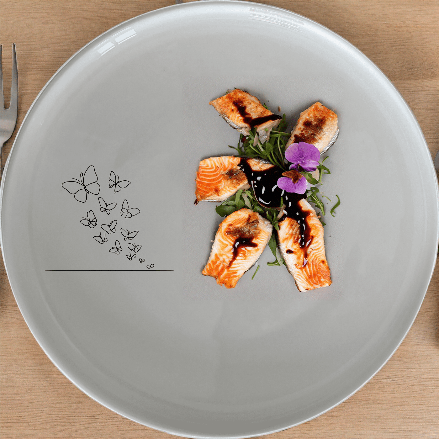 The Swarm Delicate Butterflies Dinner Plate Set of 4 - Range 1 features an elegant design perfect for any dining occasion.