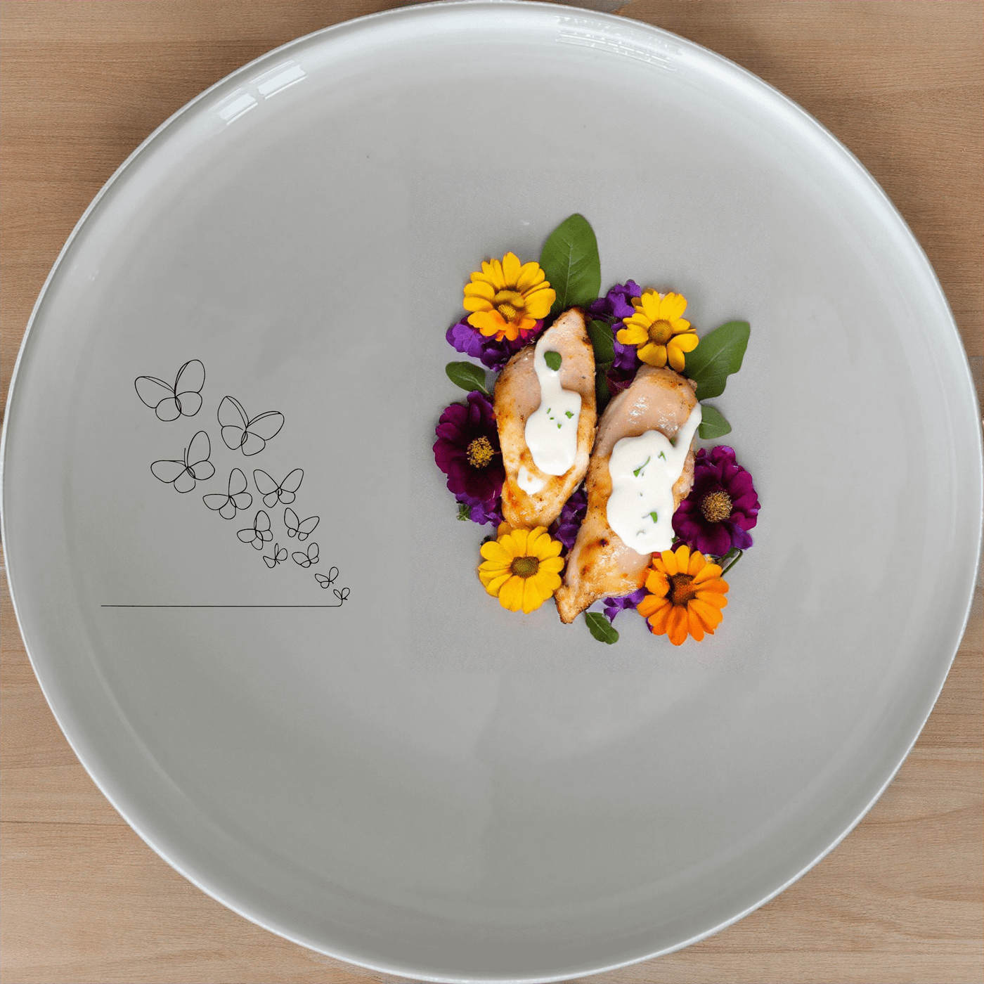 Delicate Butterflies Dinner Plate Set of 4 - Range 28 adds a touch of nature to your dining table with intricate butterfly designs.
