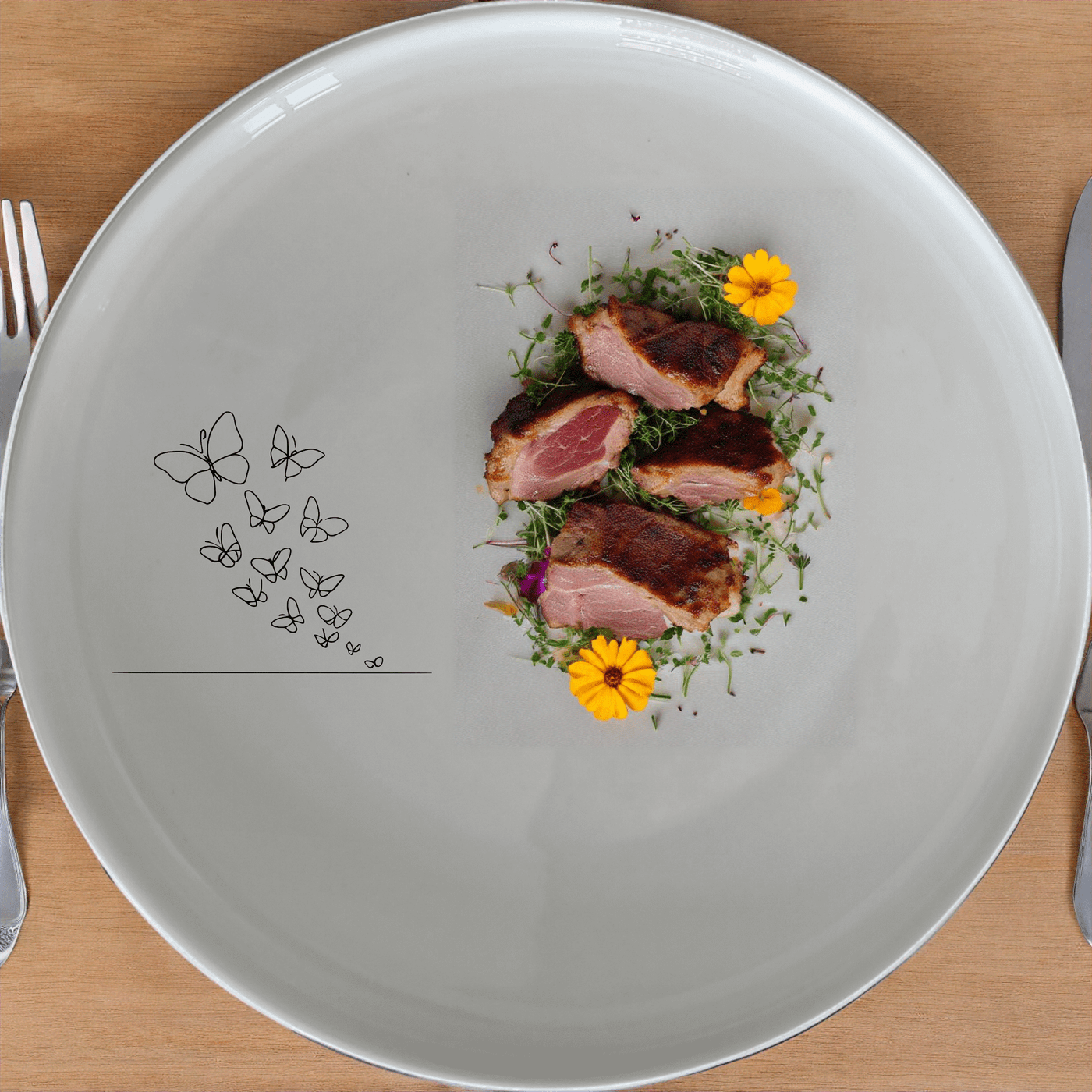 Swarm Delicate Butterflies Side Plate Set of 4 - Range 1 is a beautiful and elegant set of four side plates featuring a delicate butterfly design.