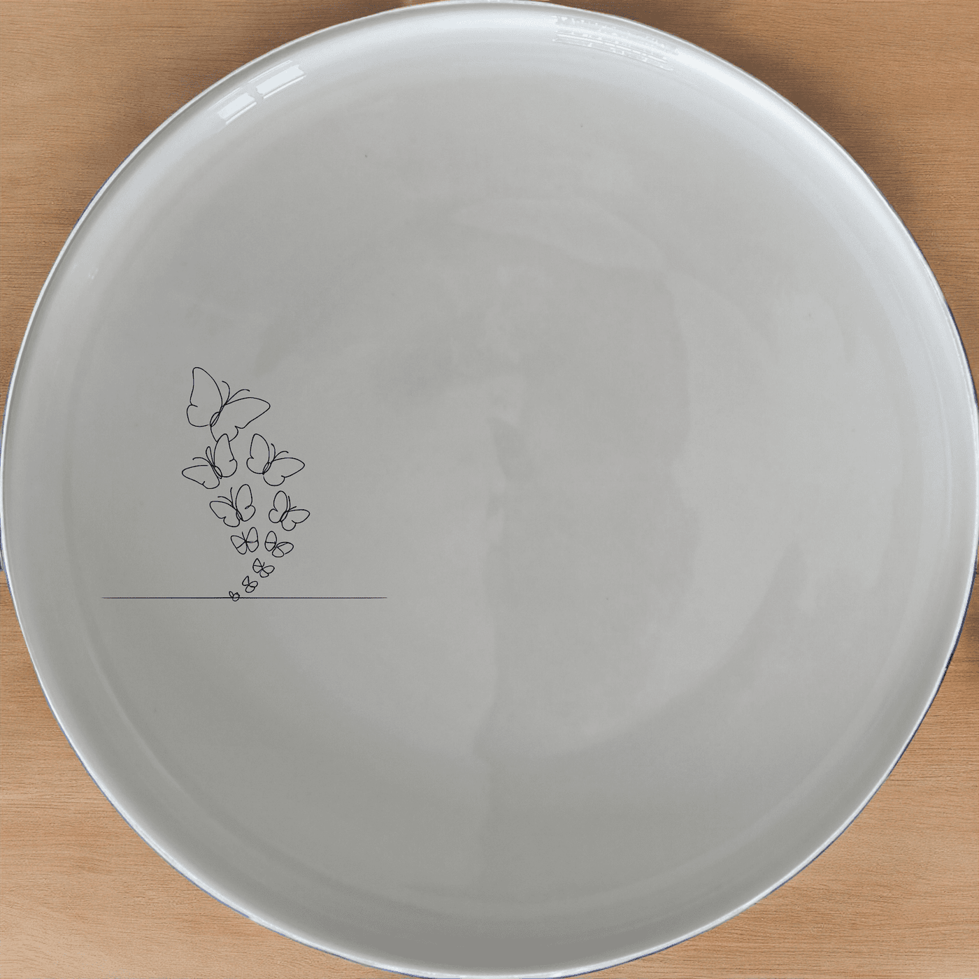 The Swarm Delicate Butterflies Side Plate Set of 4 - Range 2 features an elegant laser-etched design perfect for any dining occasion.