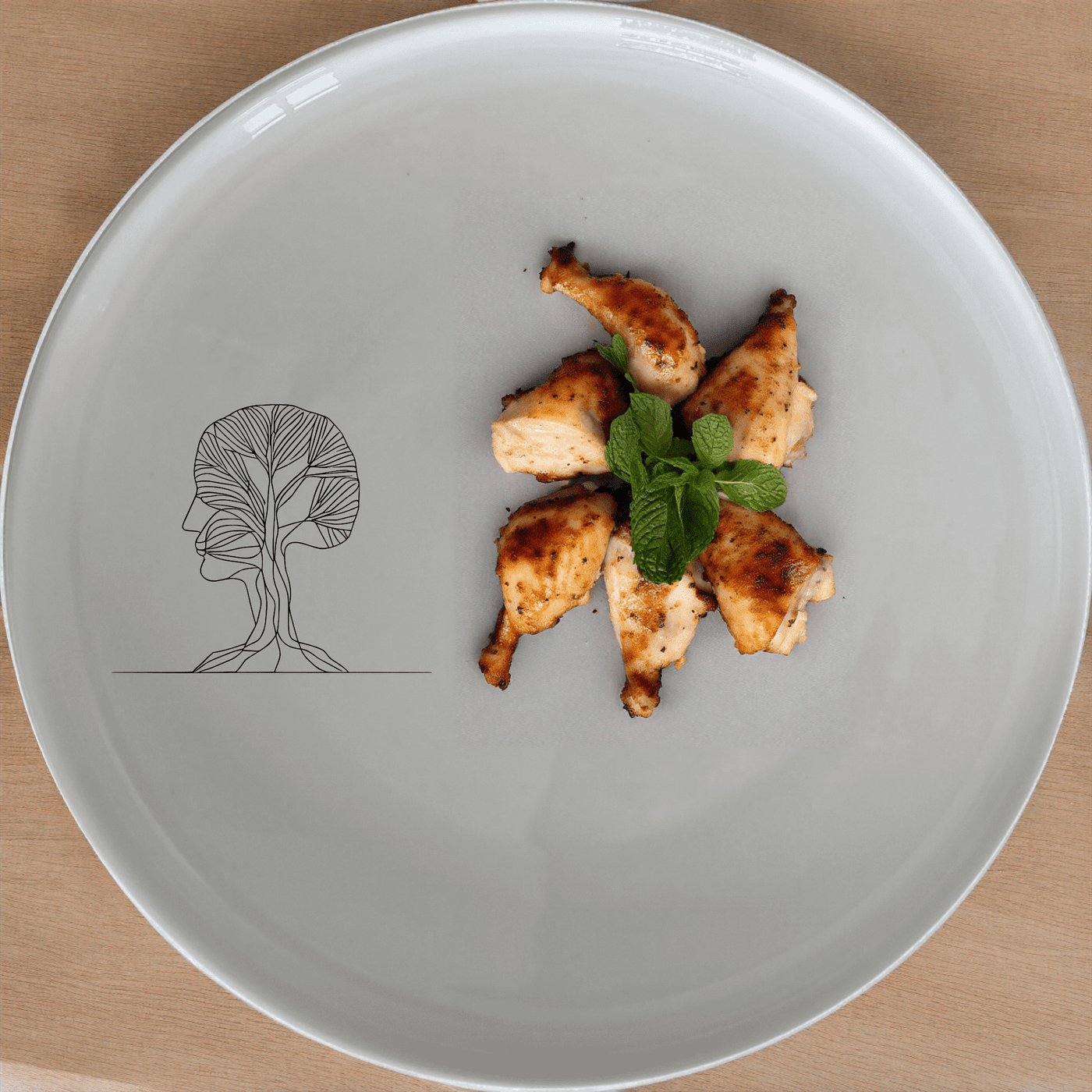 Tree Face Dinner Plate Set of 4 - Range 1 is a unique and artistic dinner plate set that combines nature and human form in a single design.