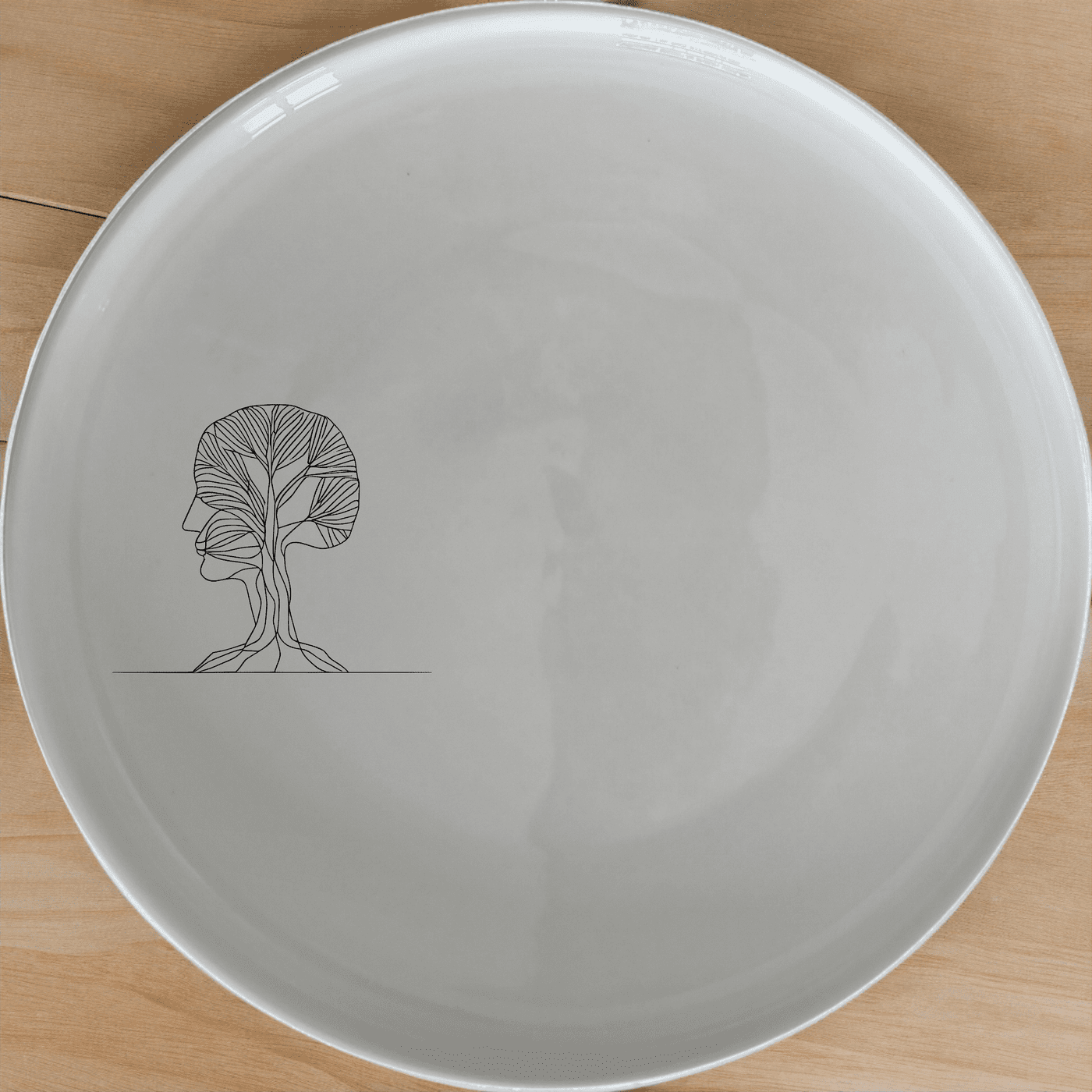 Tree Morphing Face Side Plate Set of 4 - Range 1 offers a unique abstract design perfect for modern dining settings.
