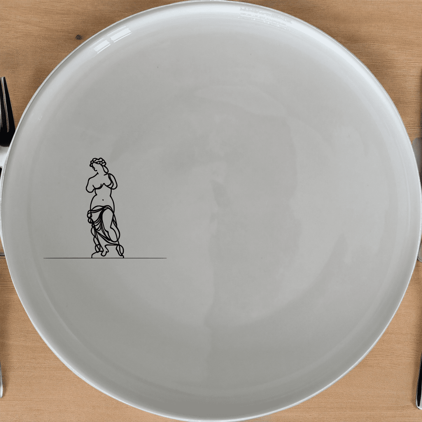 The Venus Milo Dinner Plate Set of 4 - Range 2 features a timeless design that adds elegance to any dining setting.