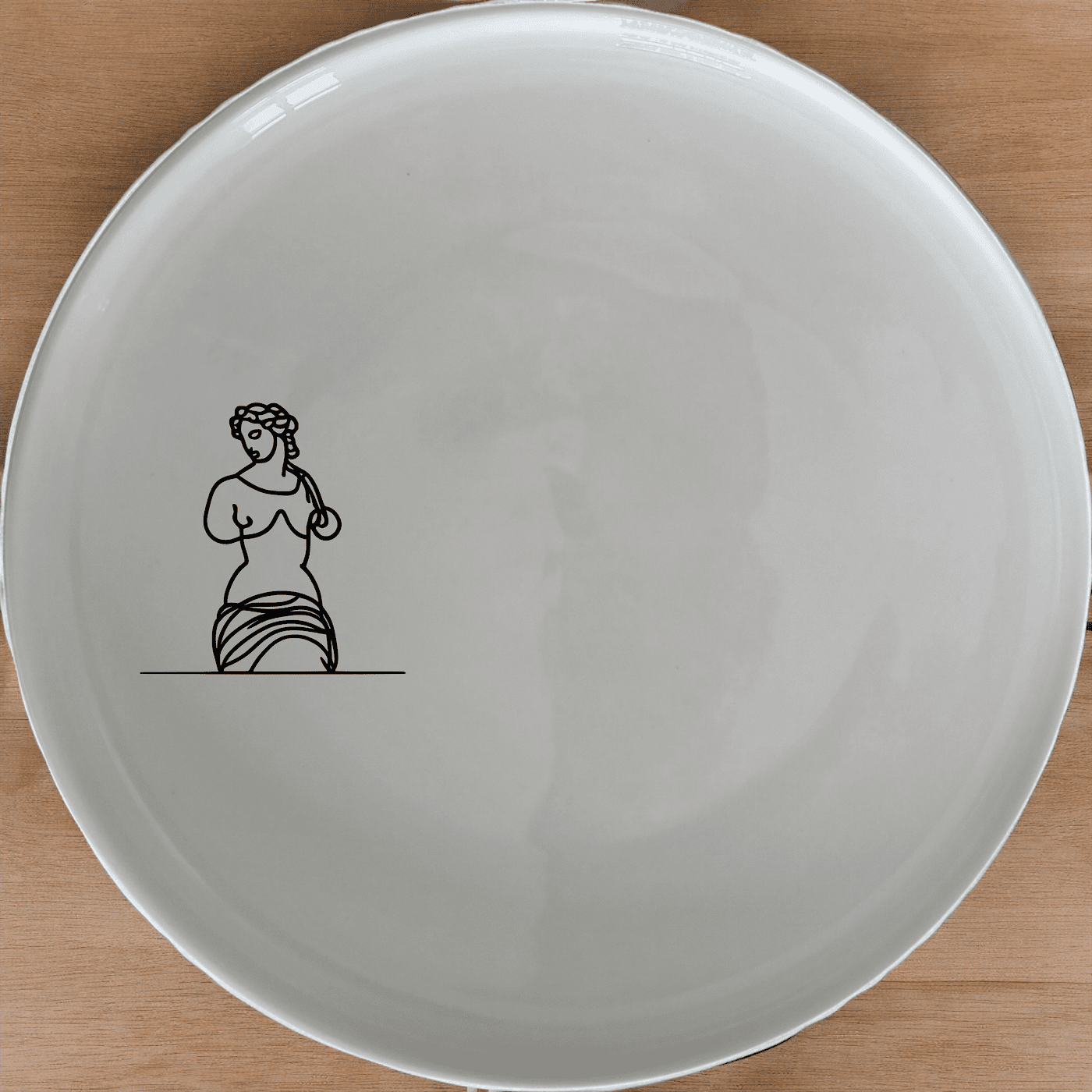 Venus Milo Dinner Plate Set of 4 - Range 3 is a stunning collection of white ceramic plates featuring an elegant laser-etched design.