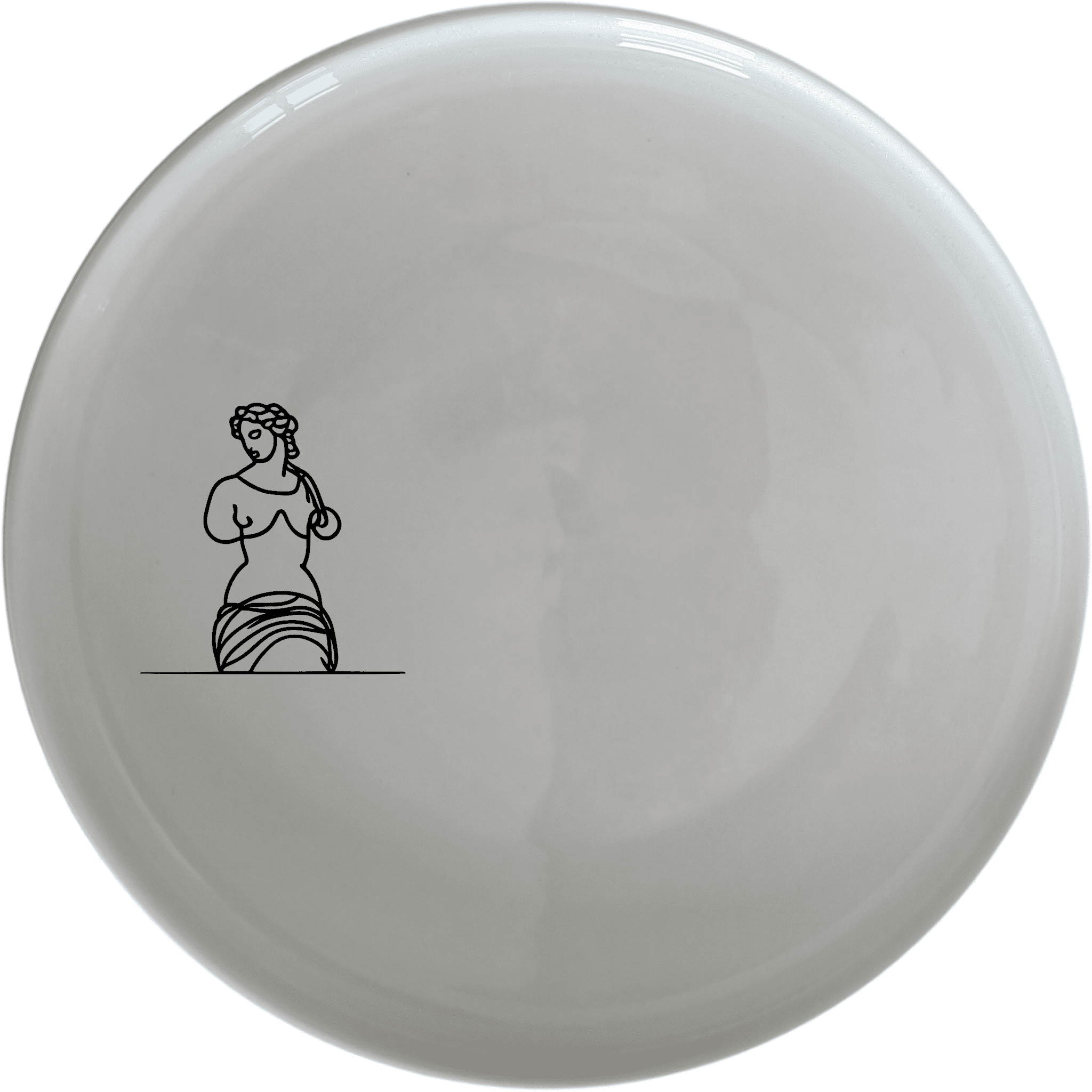 Venus Milo Side Plate Set of 4 - Range 3 is a stunning collection of white ceramic plates featuring an elegant laser-etched design, perfect for any dining occasion.