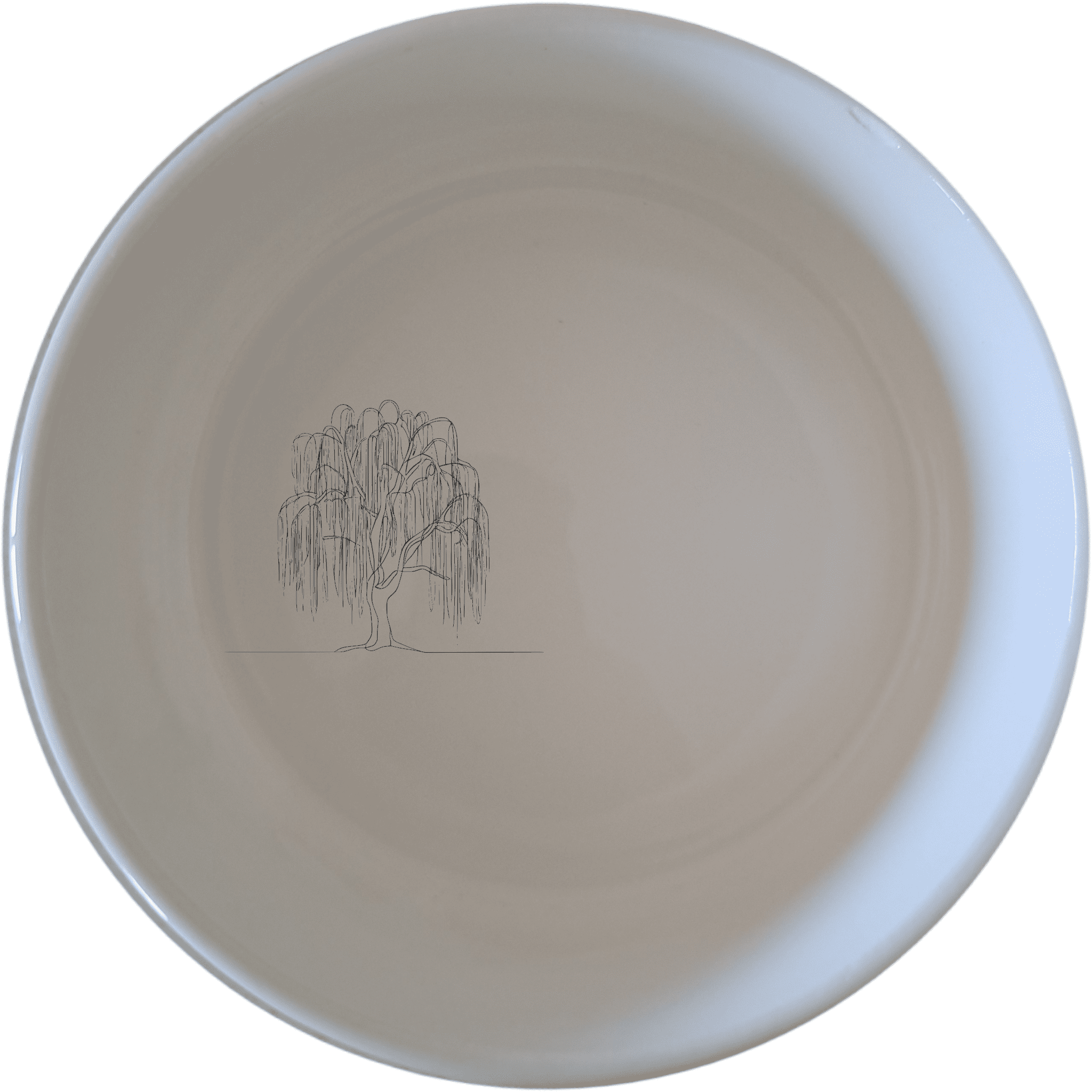 The Weeping Willow Tree Bowl Set of 4 - Range 4 is a stunning collection of ceramic bowls, each featuring a delicate laser-etched willow tree design. Perfect for any dining occasion.