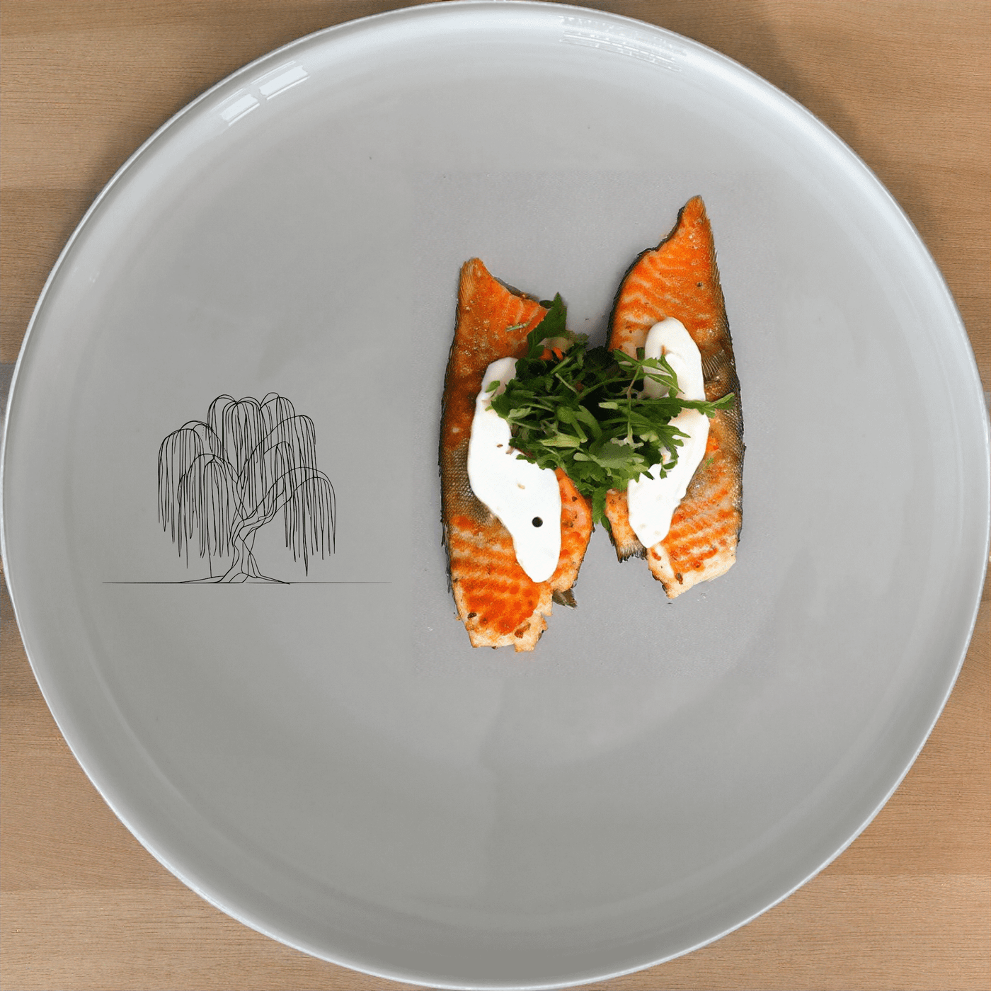 The Weeping Willow Tree Dinner Plate Set of 4 - Range 1 is a beautiful and elegant addition to any dining table. These plates feature a delicate laser-etched design of a weeping willow tree, adding a touch of nature to your meals.