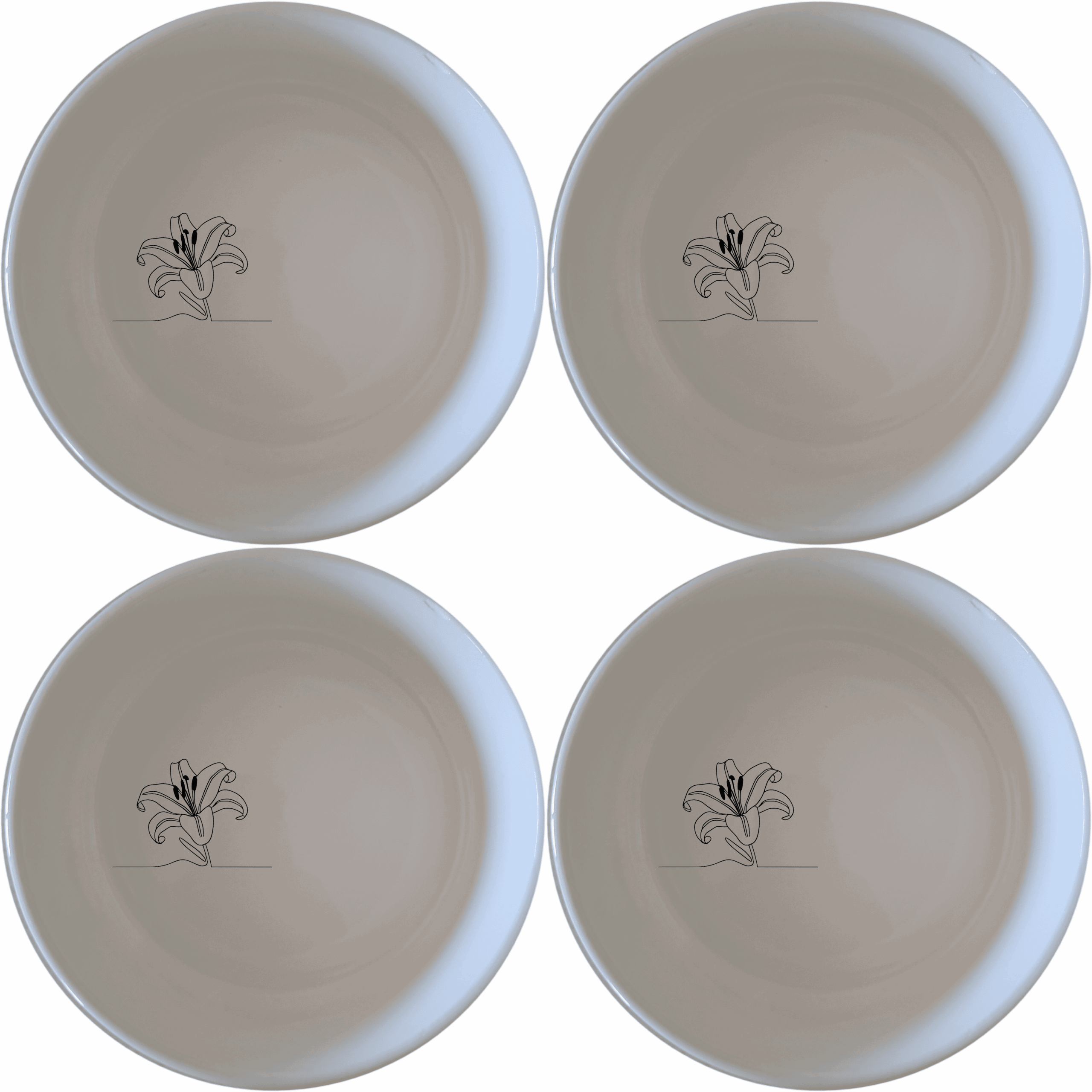 White Easter Lilly Bowl Set of 4 - Range 1 is a beautiful and versatile addition to any kitchen, perfect for serving and enjoying your favorite meals.