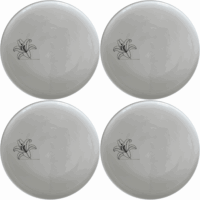 White Easter Lilly Side Plate Set of 4 - Range 4 is a beautiful and elegant set of four side plates featuring a delicate laser-etched Easter lily design on a pristine white ceramic surface.