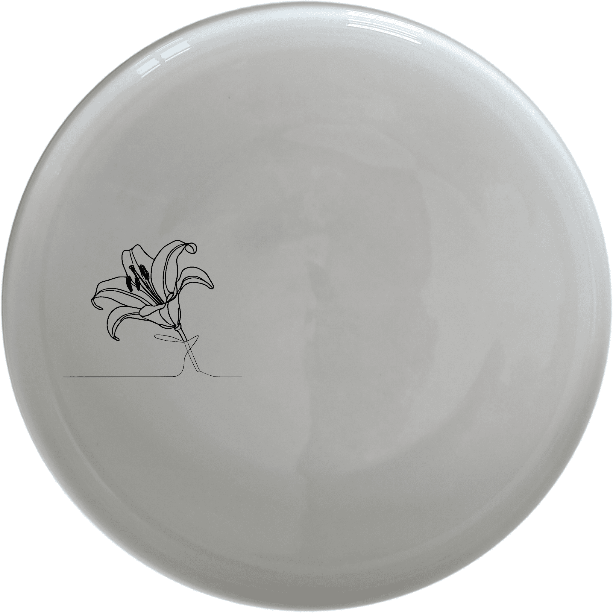 The Easter Lilly Dinner Plate Set of 4 - Range 3 features a minimalist design with a delicate line art lily flower, perfect for any dining occasion.