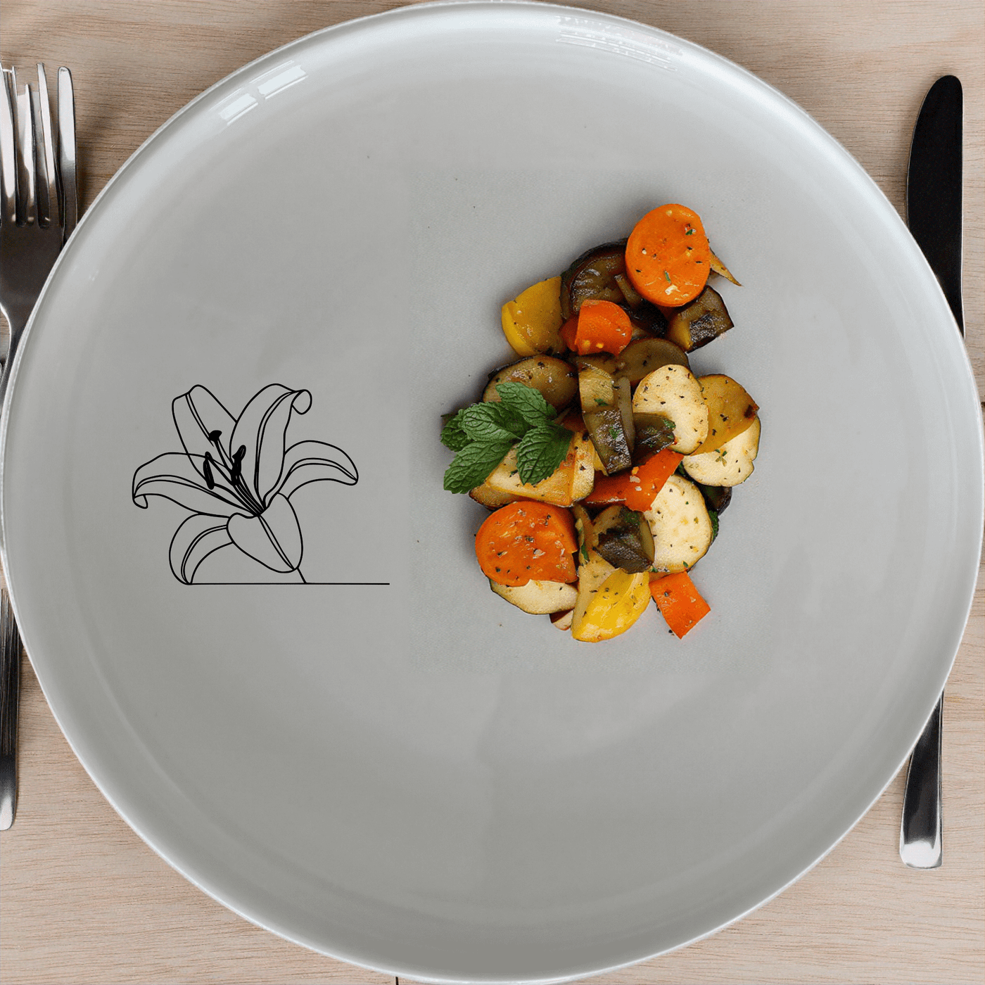 White Easter Lilly Side Plate Set of 4 - Range 4 is a beautiful and elegant set of four side plates featuring a delicate laser-etched Easter lily design on a pristine white ceramic surface.