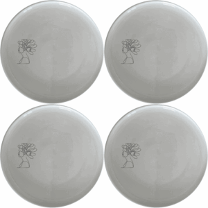The Woman Faces Hair Dinner Plate Set of 4 features an abstract design, perfect for modern dining. This set includes four elegant dinner plates, each with a unique artistic touch, making it an ideal choice for both everyday use and special occasions.