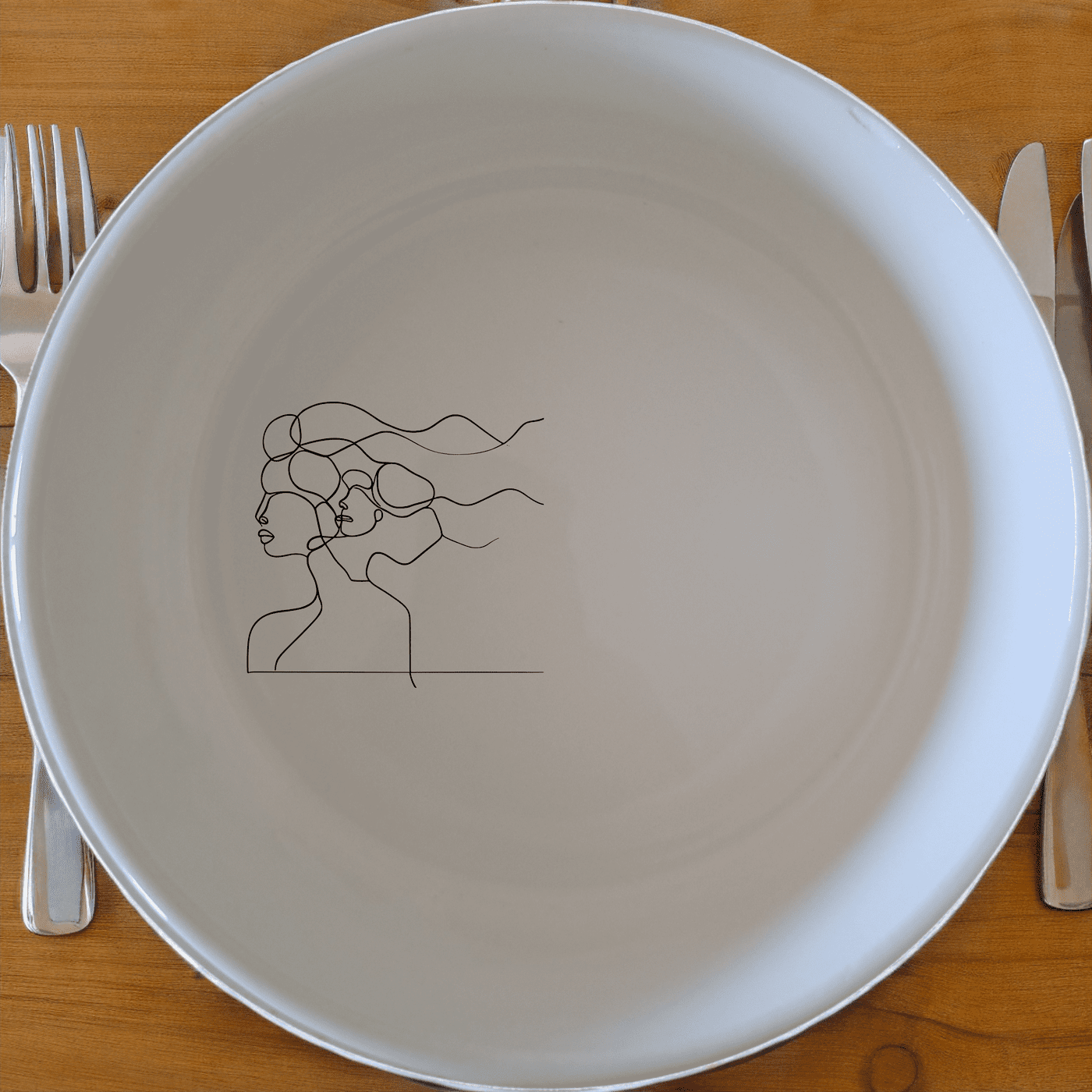 The Woman Faces Hair Bowl Set of 4 features minimalist designs perfect for modern kitchens and dining spaces.