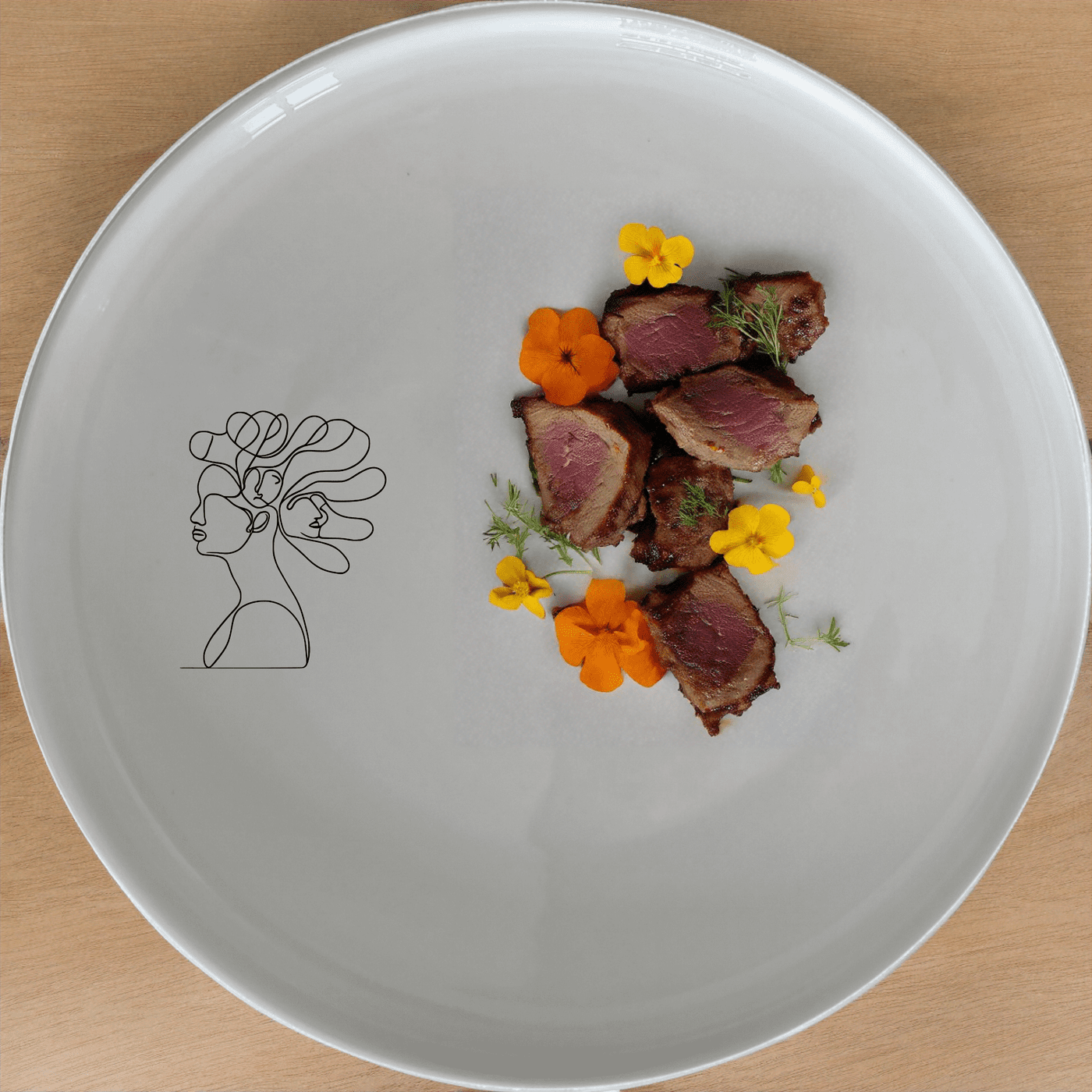 The Woman Faces Hair Dinner Plate Set of 4 features an abstract design, perfect for modern dining. This set includes four elegant dinner plates, each with a unique artistic touch, making it an ideal choice for both everyday use and special occasions.
