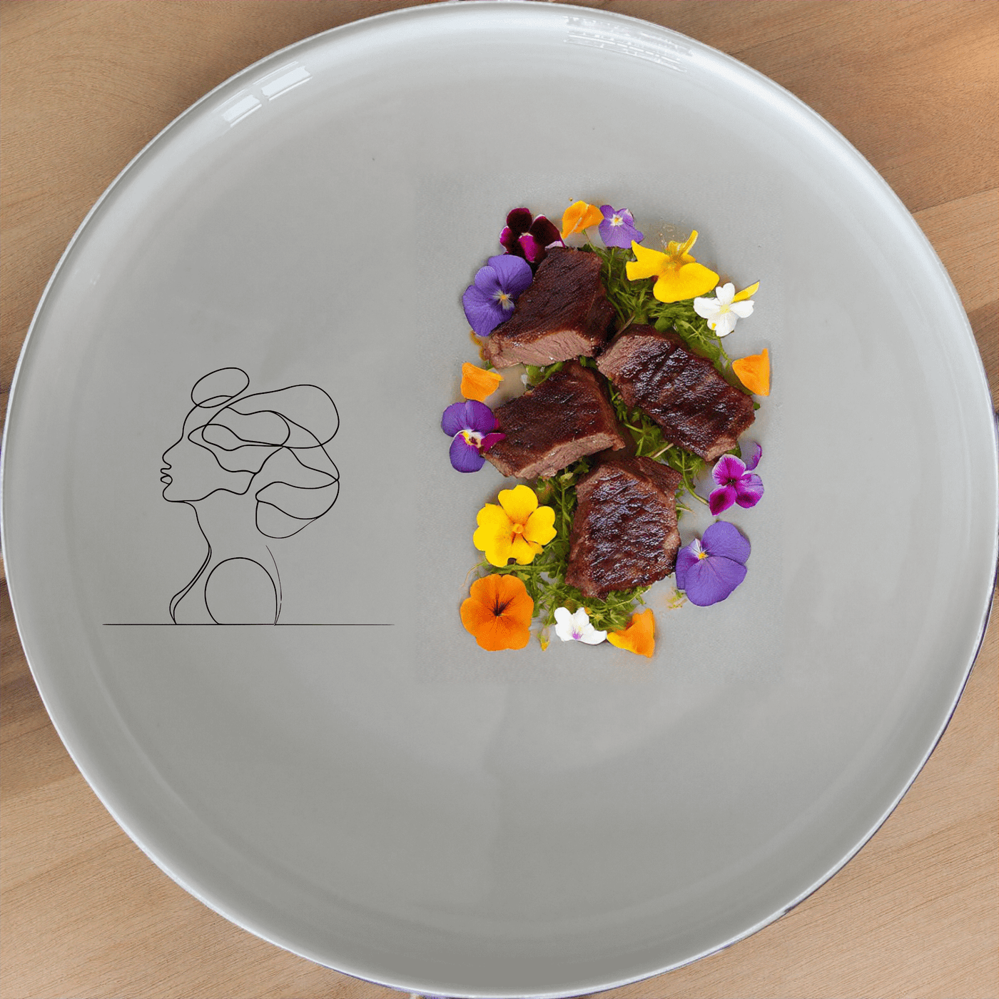 The Woman Faces Hair Dinner Plate Set of 4 combines modern design with timeless elegance for your dining table.